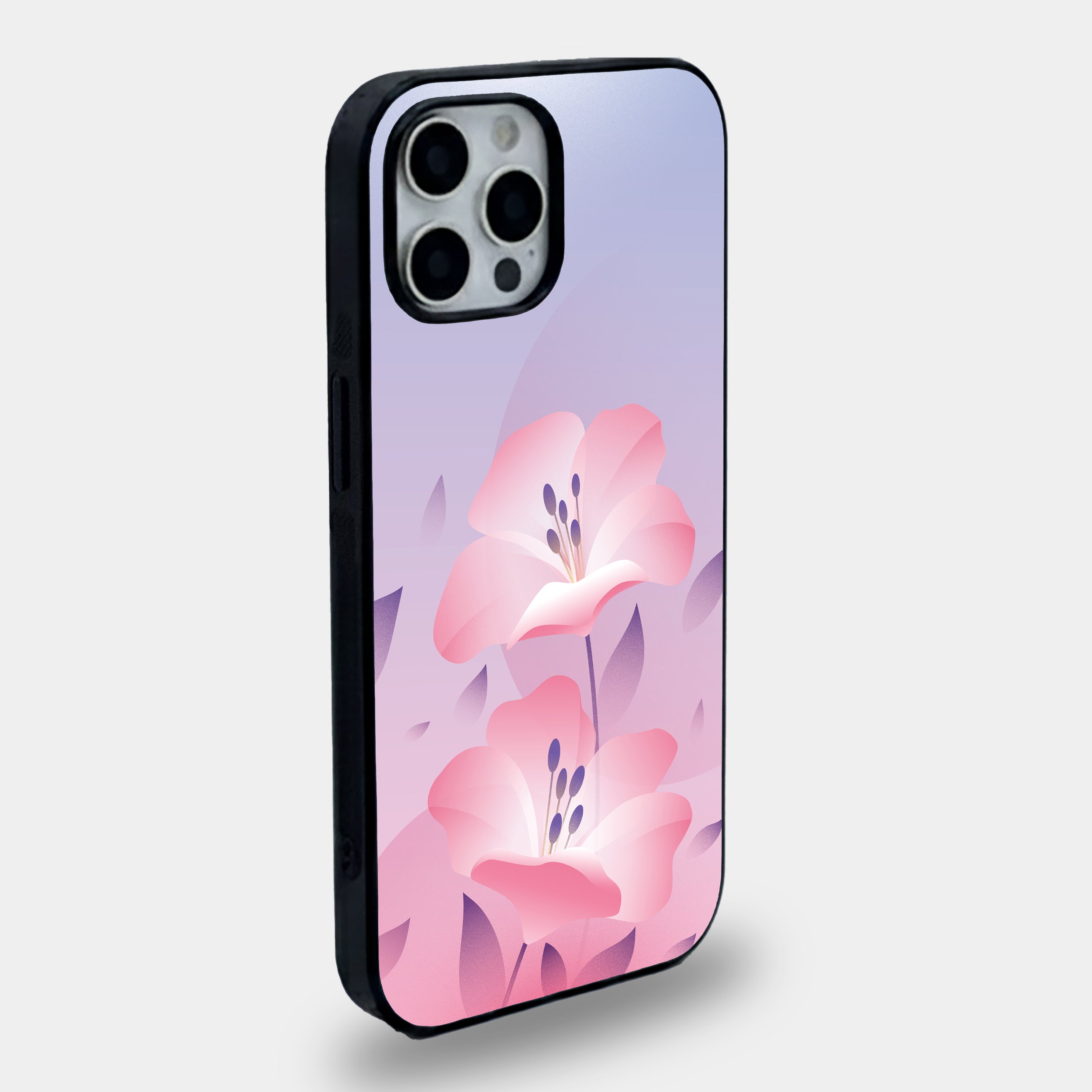Blush Pink Floral | Premium Glass iPhone Mobile Cover Case
