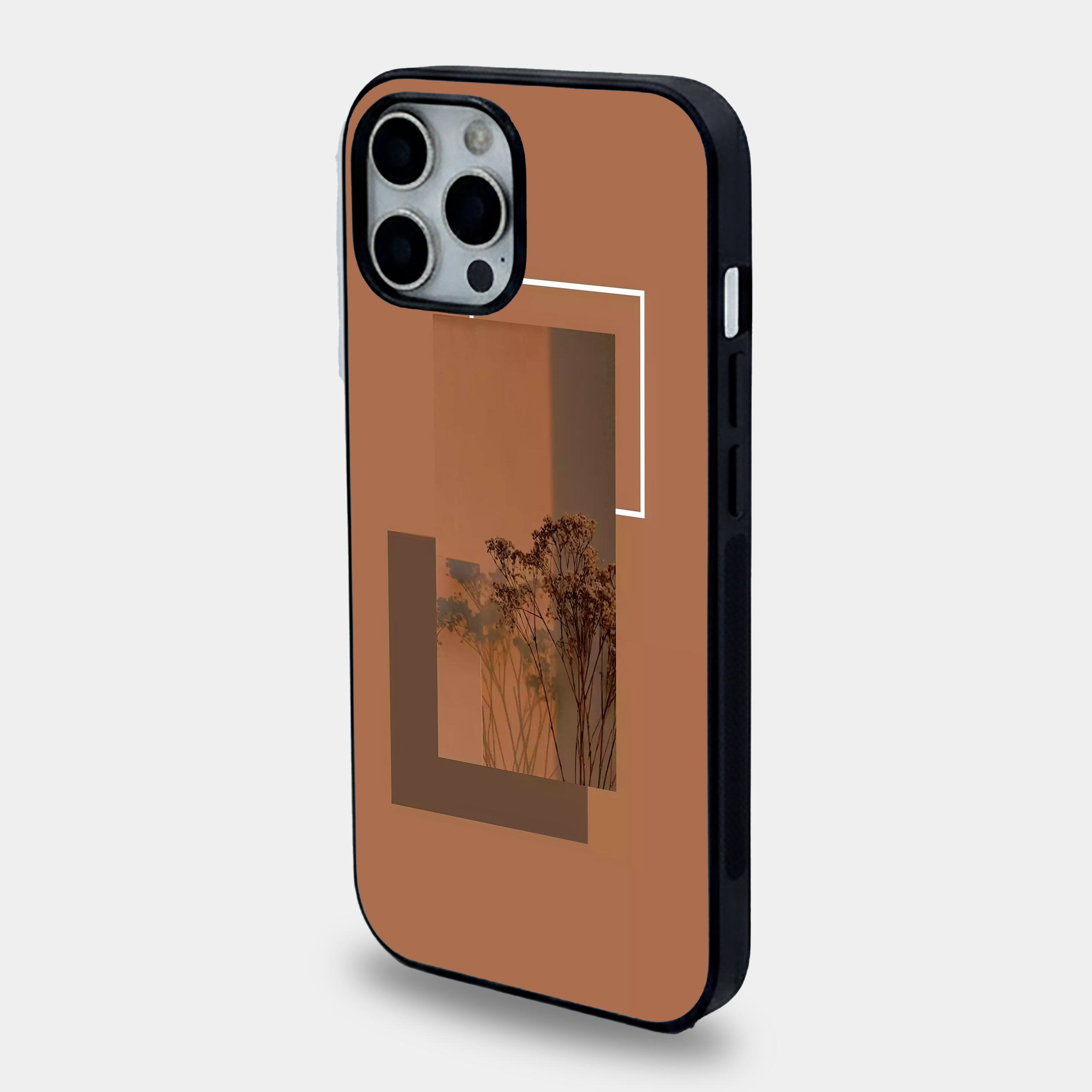 Earth Tone Floral Abstract  – Minimalist Aesthetic | Premium Glass iPhone & Samsung Mobile Cover Case
