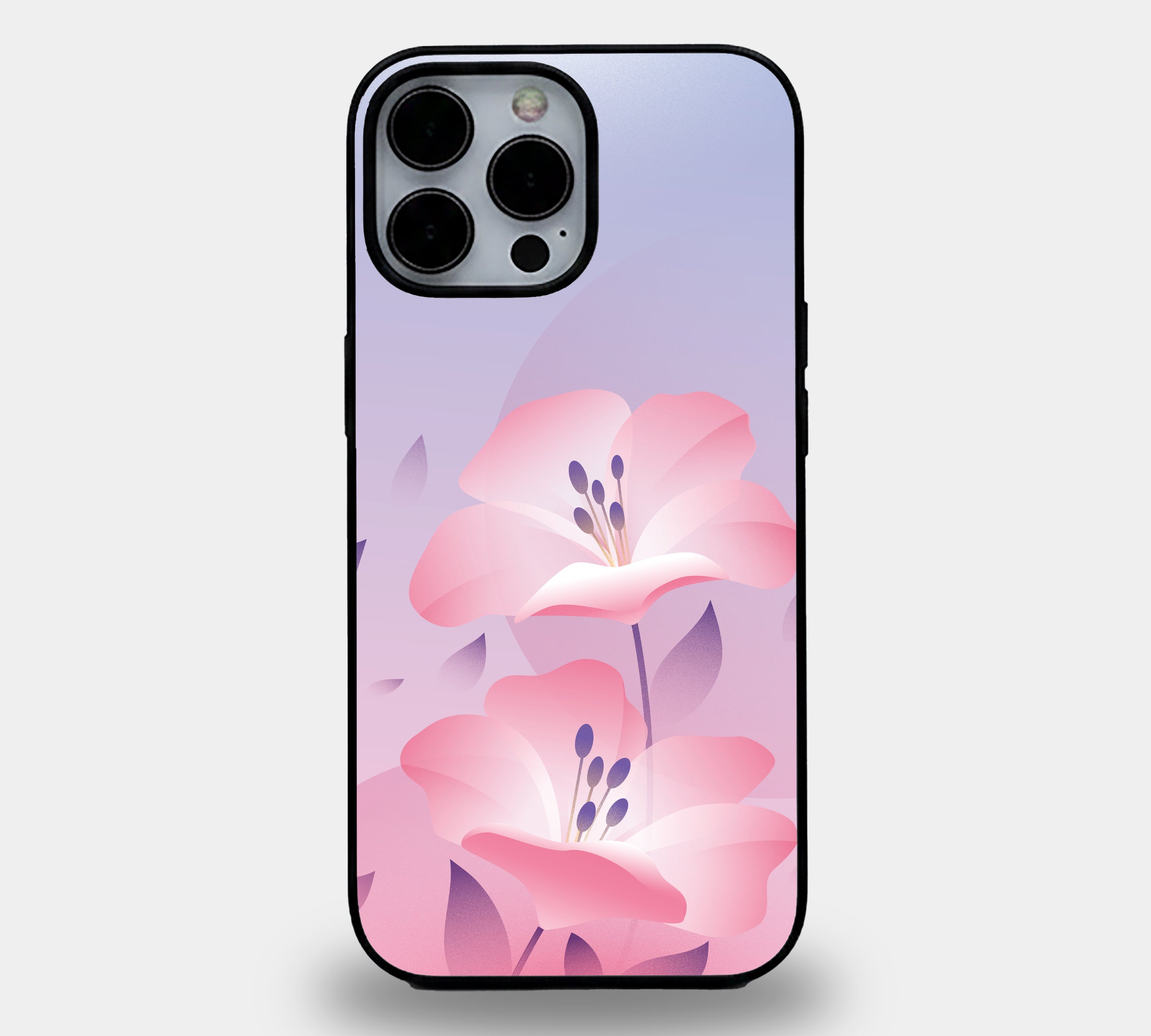 Blush Pink Floral | Premium Glass iPhone Mobile Cover Case