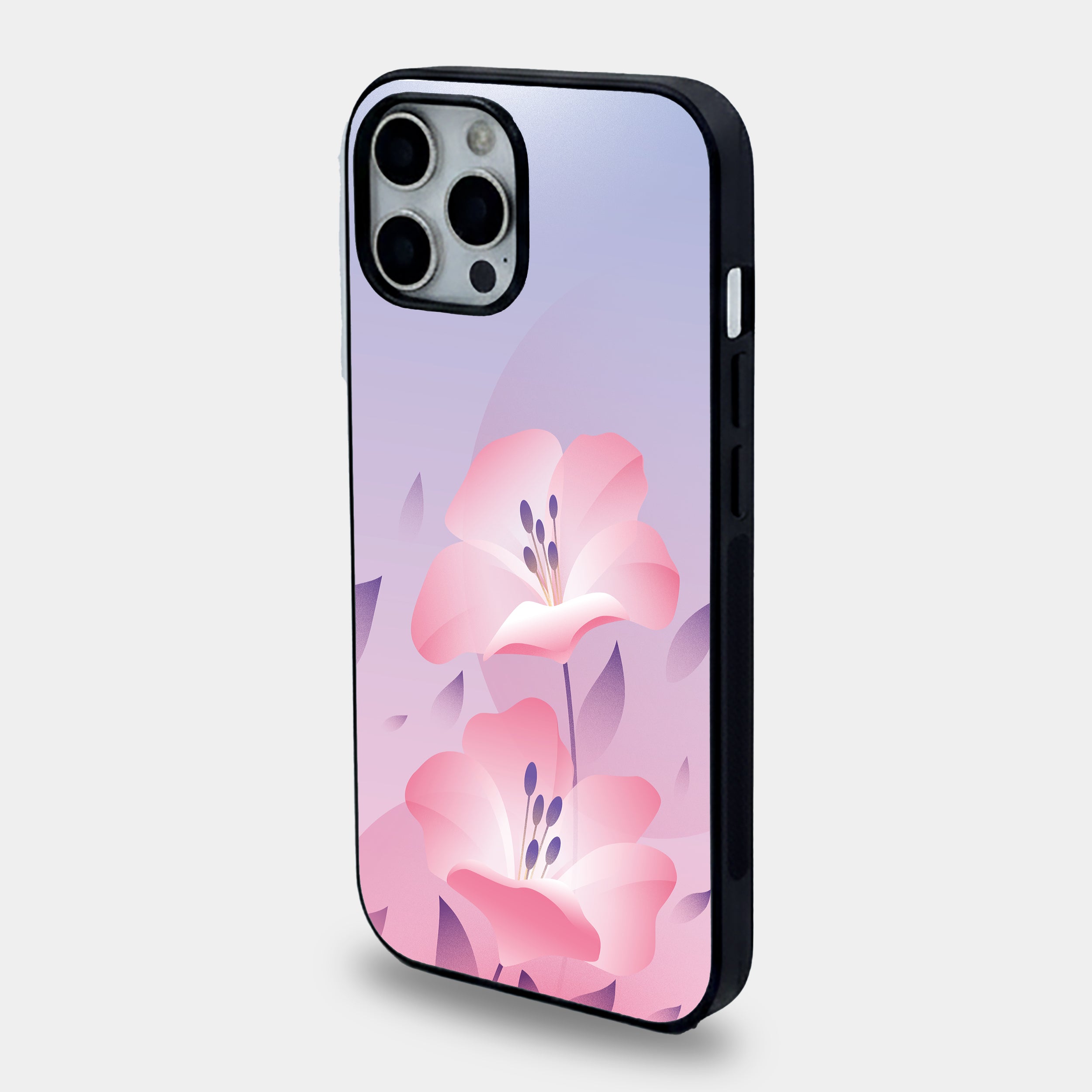 Blush Pink Floral | Premium Glass iPhone Mobile Cover Case