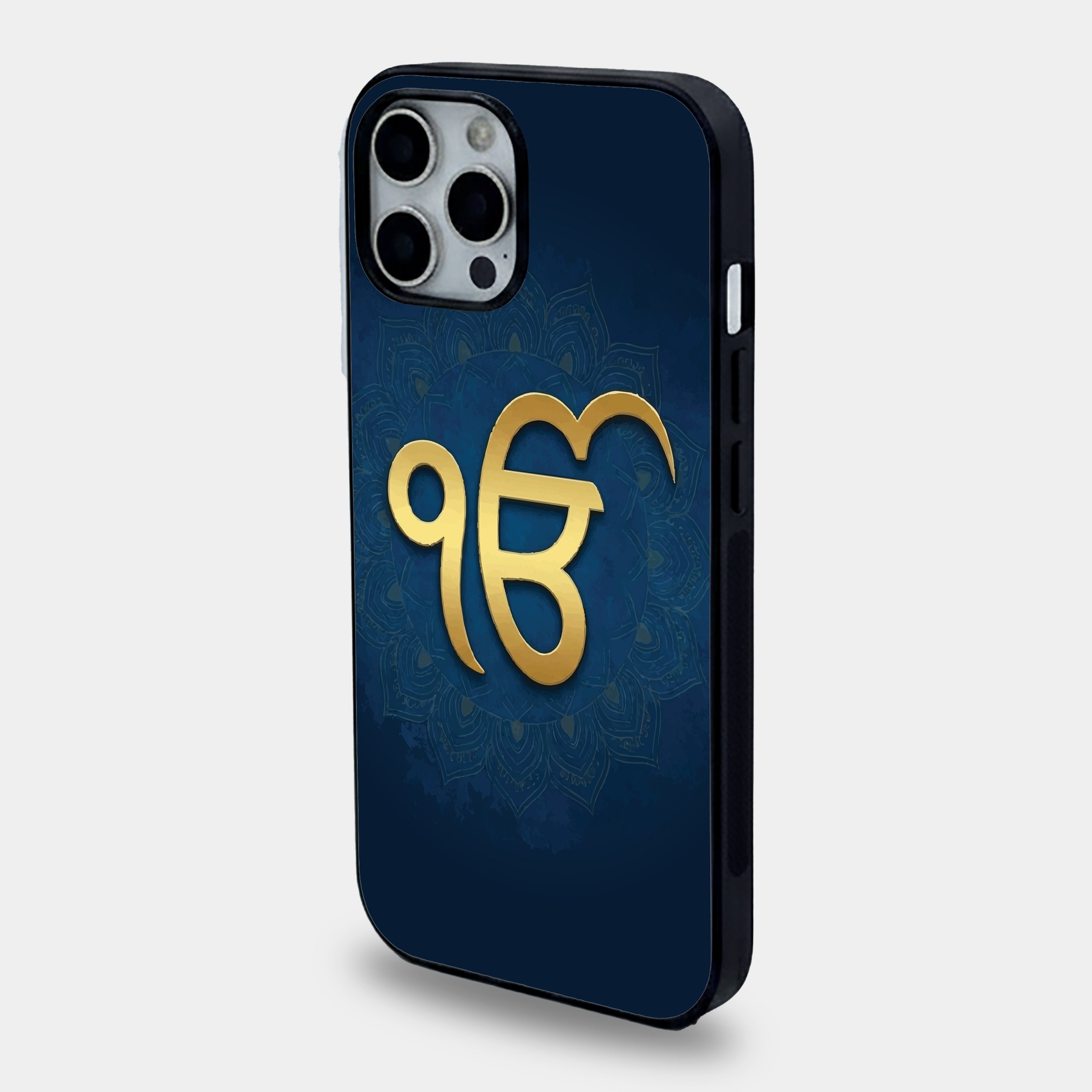 Gold Ik Onkar Mandala | Premium Glass iPhone Mobile Cover Case