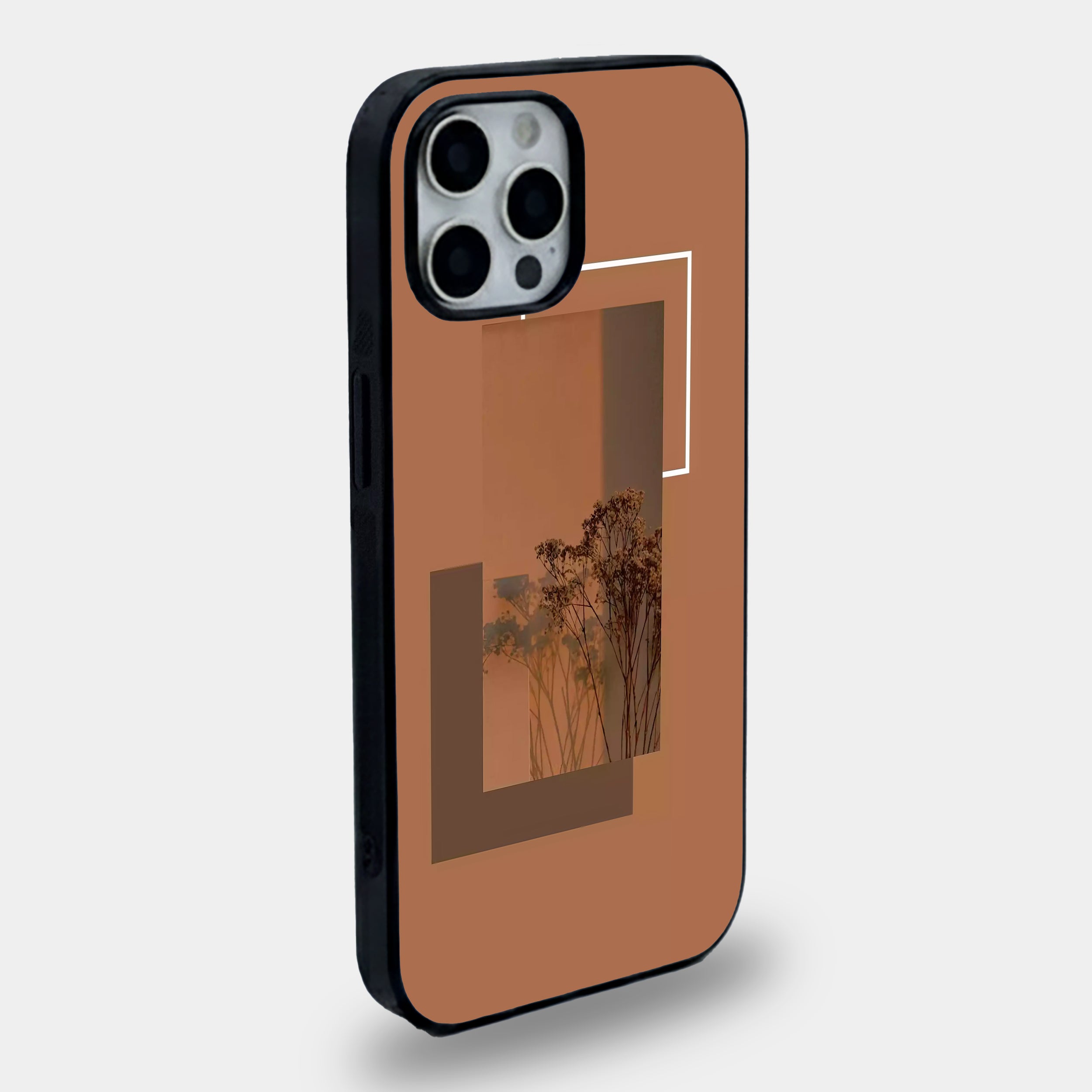Earth Tone Floral Abstract  – Minimalist Aesthetic | Premium Glass iPhone & Samsung Mobile Cover Case