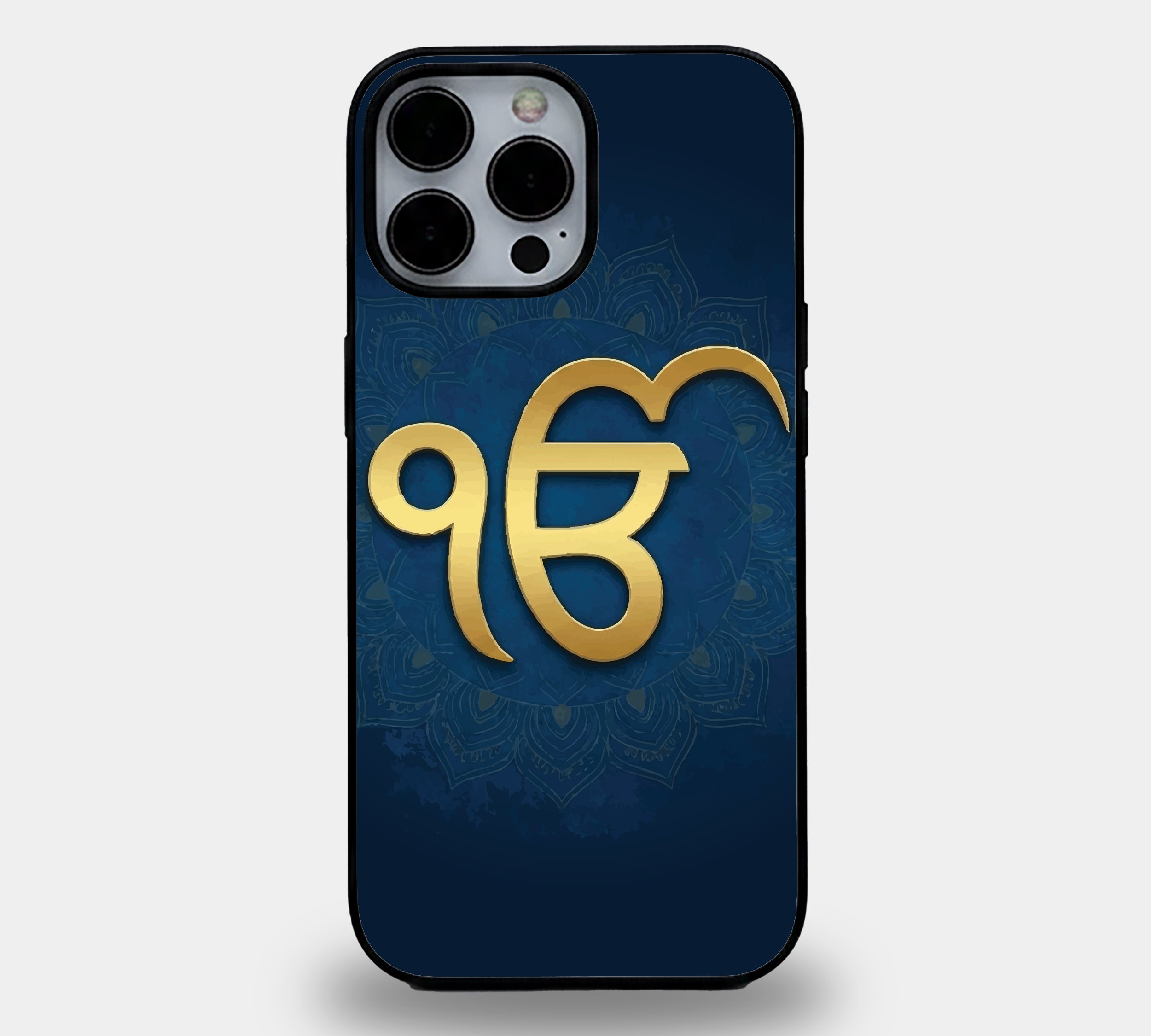 Gold Ik Onkar Mandala | Premium Glass iPhone Mobile Cover Case