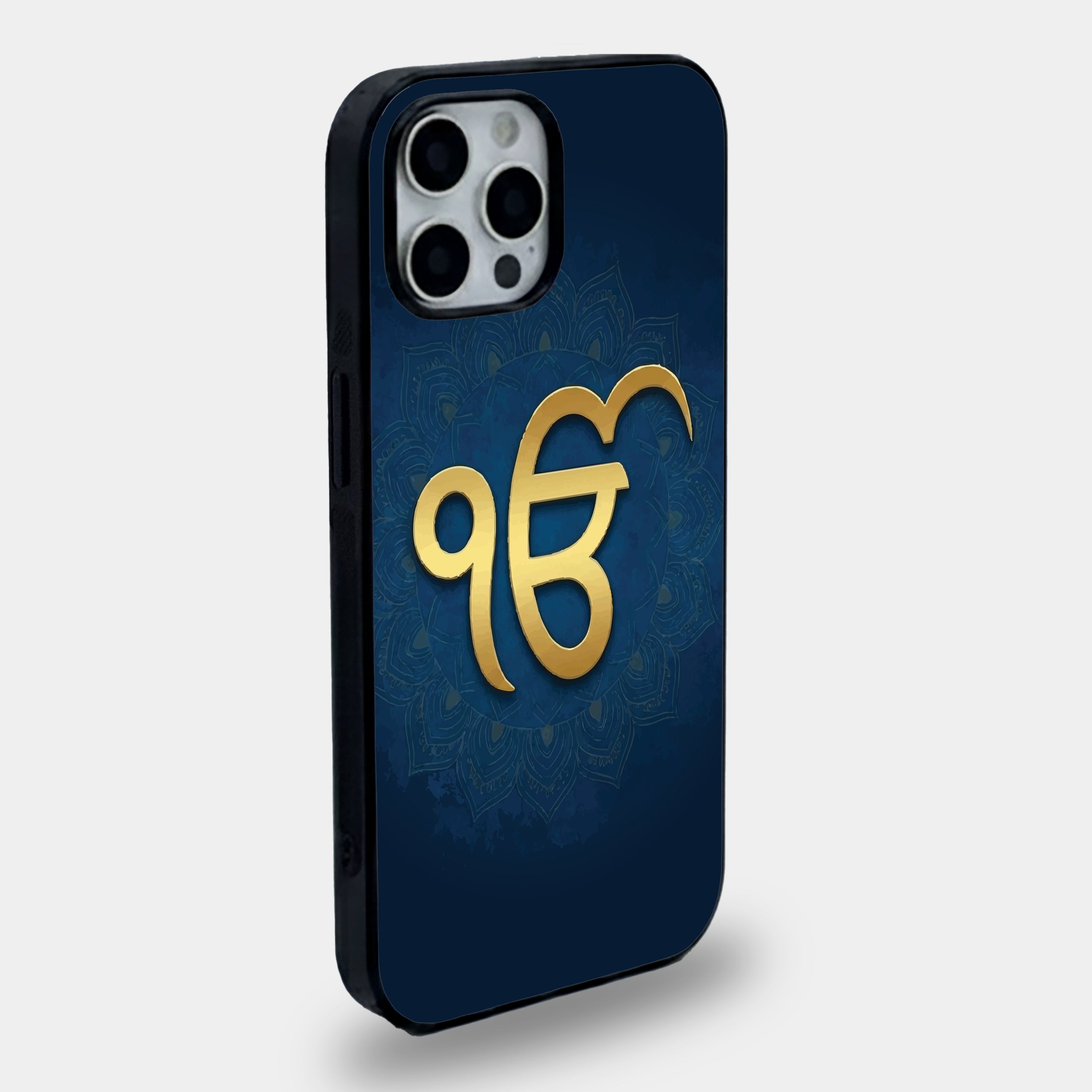 Gold Ik Onkar Mandala | Premium Glass iPhone Mobile Cover Case