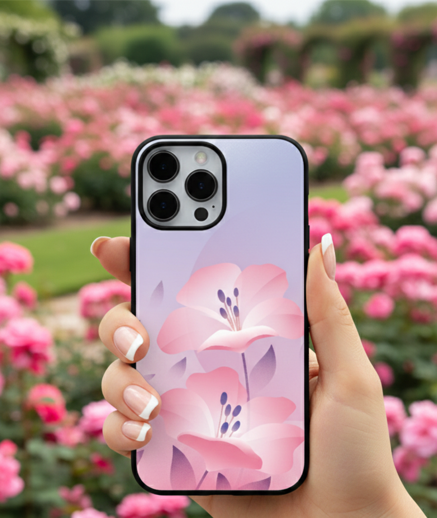 Blush Pink Floral | Premium Glass iPhone Mobile Cover Case