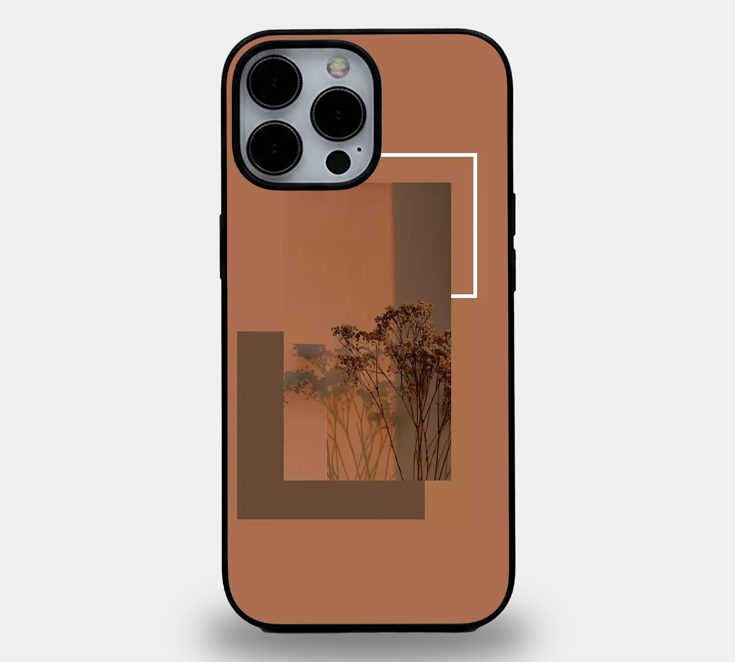 Earth Tone Floral Abstract  – Minimalist Aesthetic | Premium Glass iPhone & Samsung Mobile Cover Case