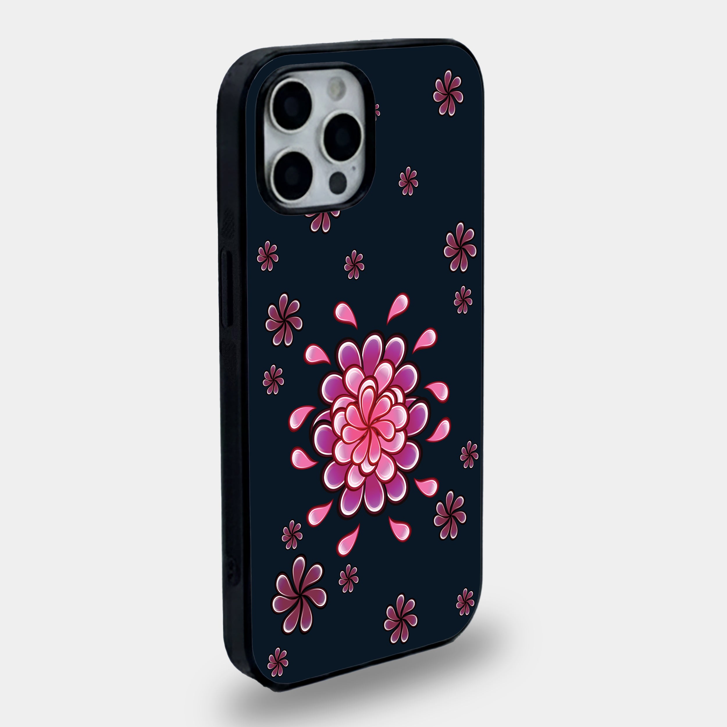 Pink Floral Mandala Pattern | Premium Glass iPhone Mobile Cover Case