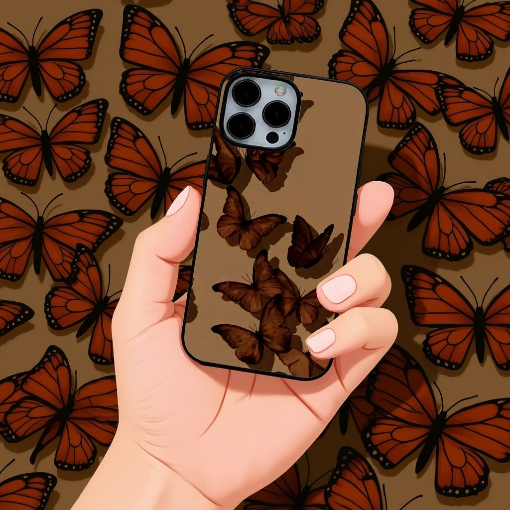 Chocolate Butterfly | Premium Glass iPhone & Samsung Mobile Cover Case