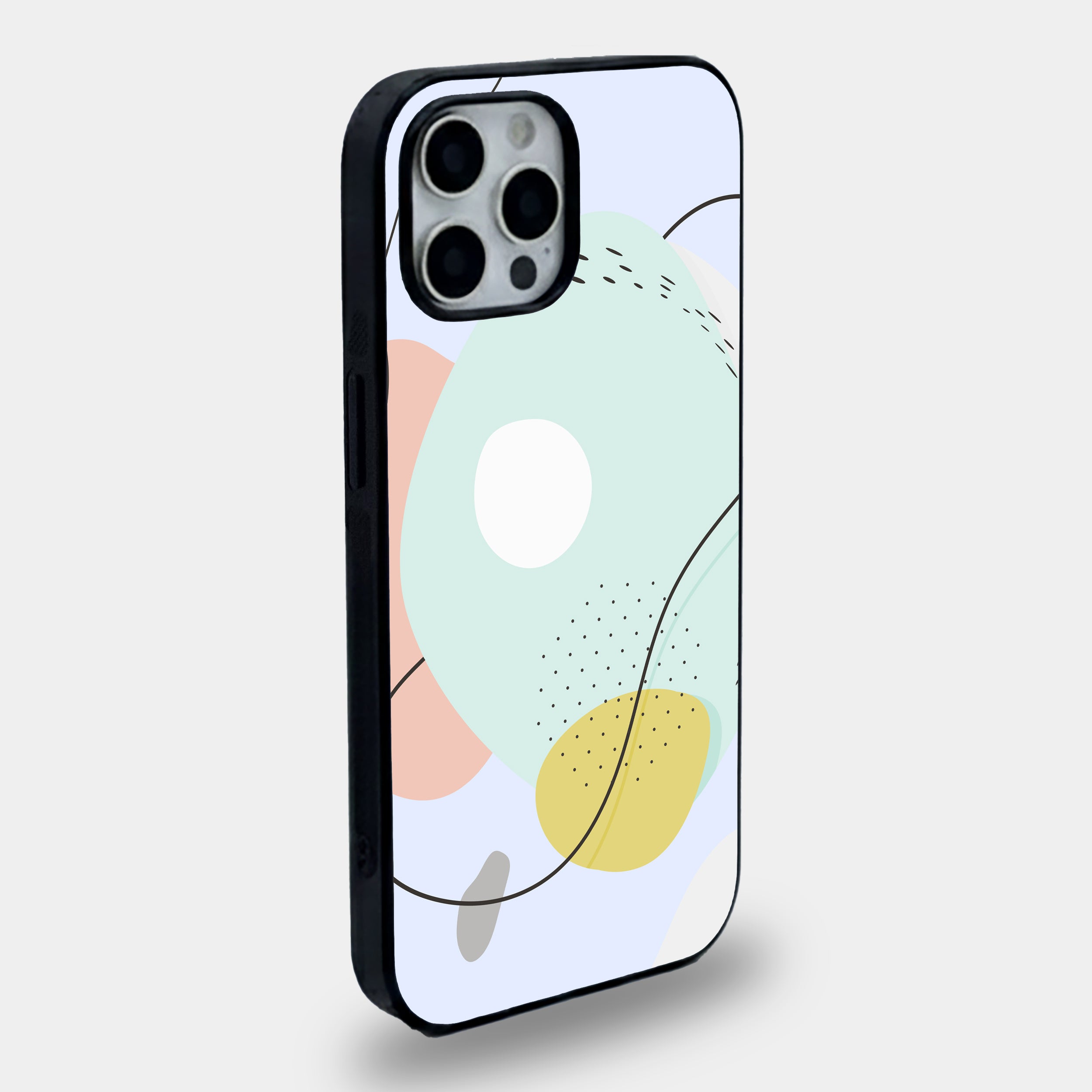 Abstract Pastel Organic Shapes | Premium Glass iPhone Mobile Cover Case