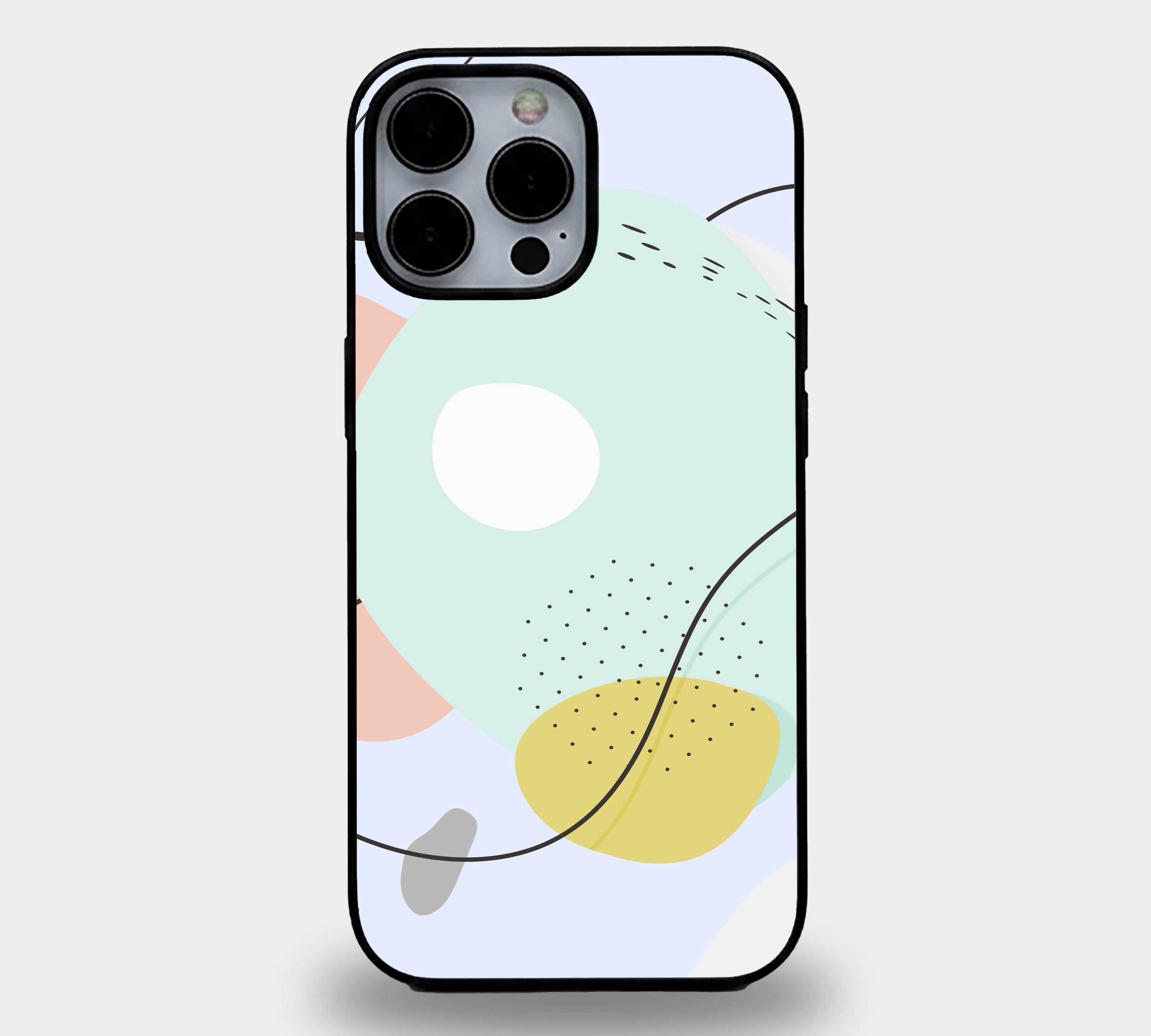 Abstract Pastel Organic Shapes | Premium Glass iPhone Mobile Cover Case