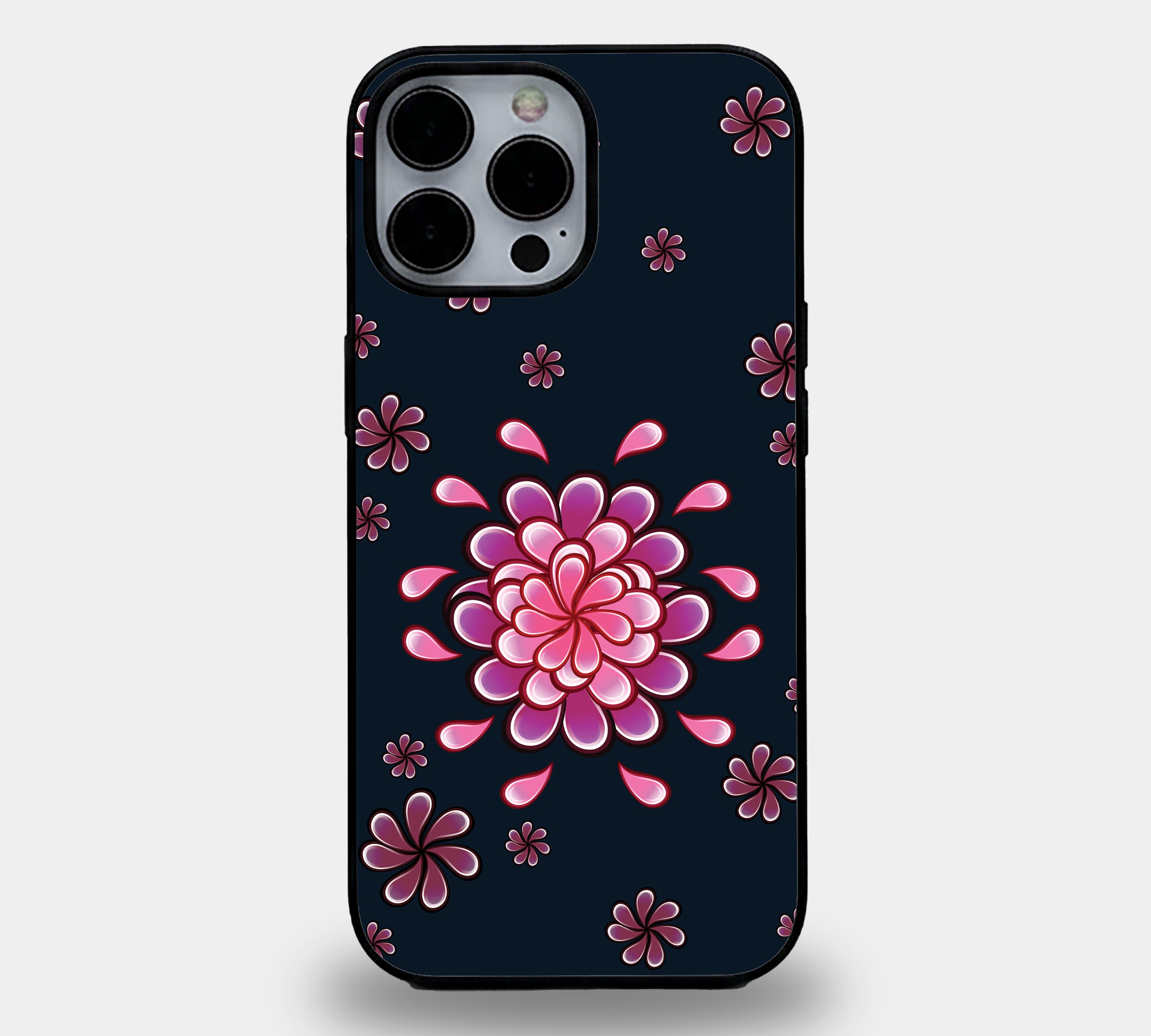 Pink Floral Mandala Pattern | Premium Glass iPhone Mobile Cover Case