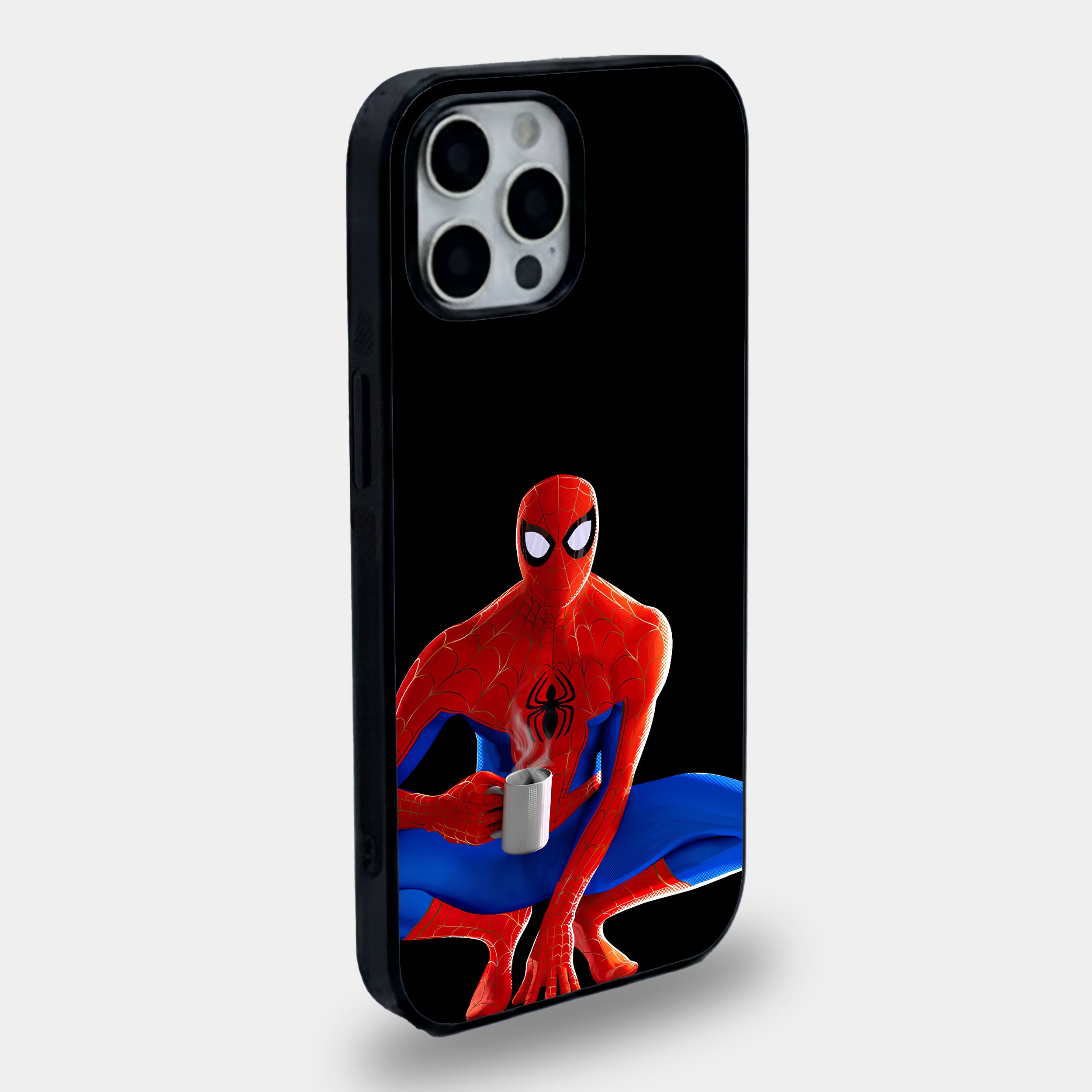 Spider-Man Coffee Chill | Premium Glass iPhone & Samsung Mobile Cover Case