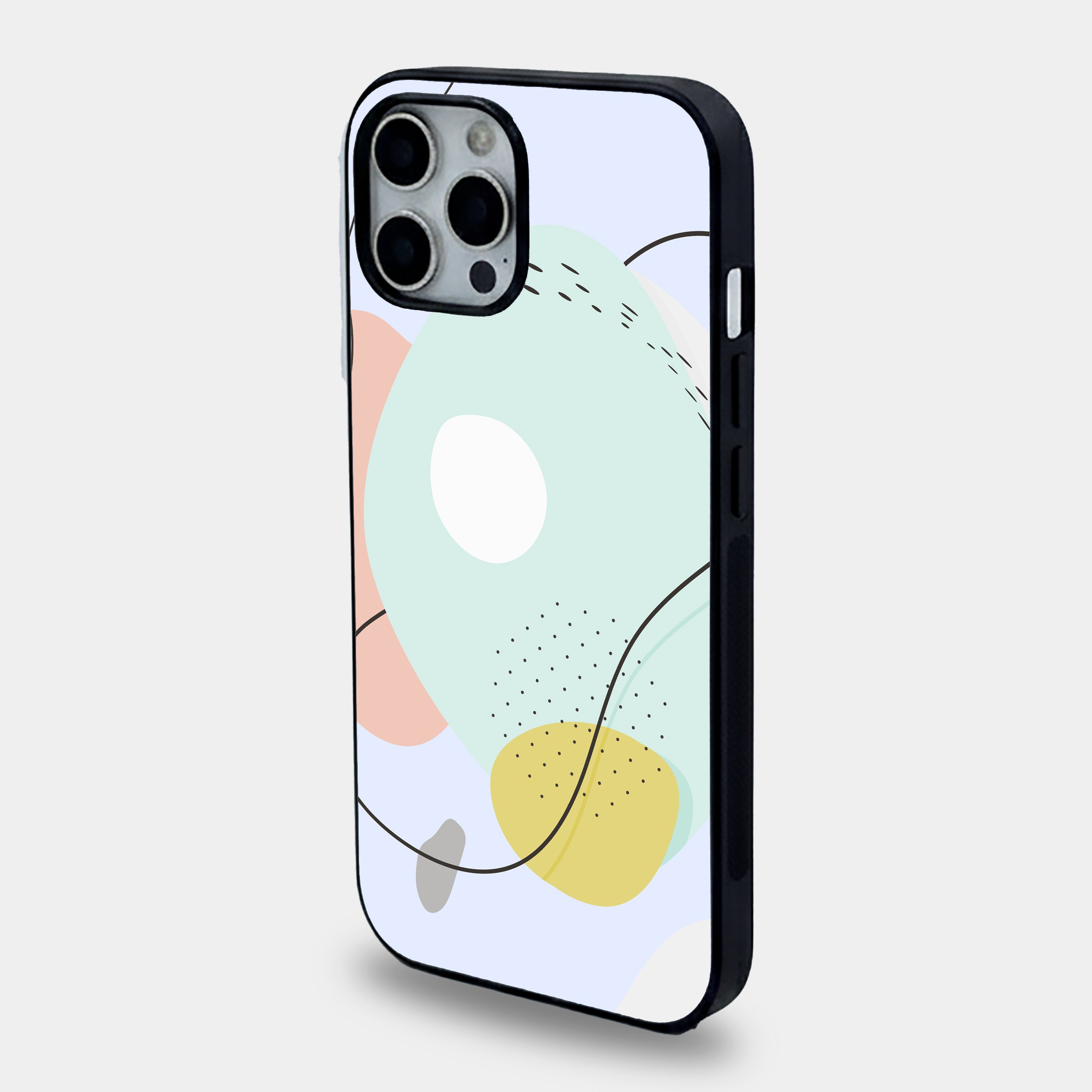 Abstract Pastel Organic Shapes | Premium Glass iPhone Mobile Cover Case