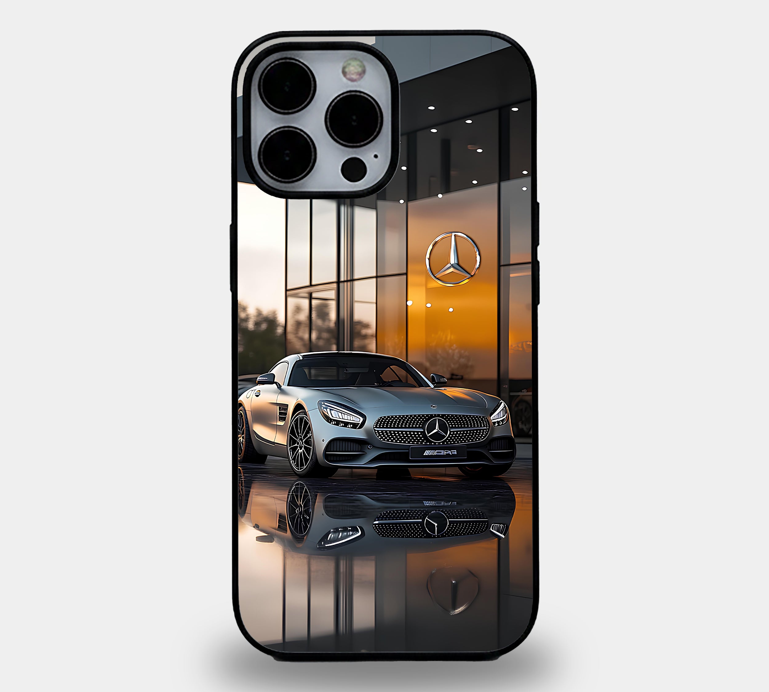 Silver Mercedes Showroom Reflection Case