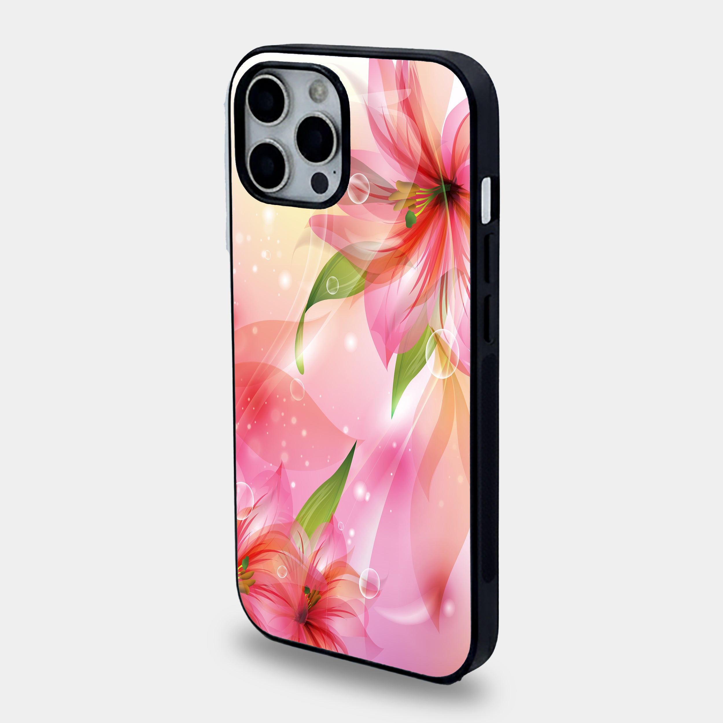 Ethereal Pink Floral Lily | Premium Glass iPhone & Samsung Mobile Cover Case