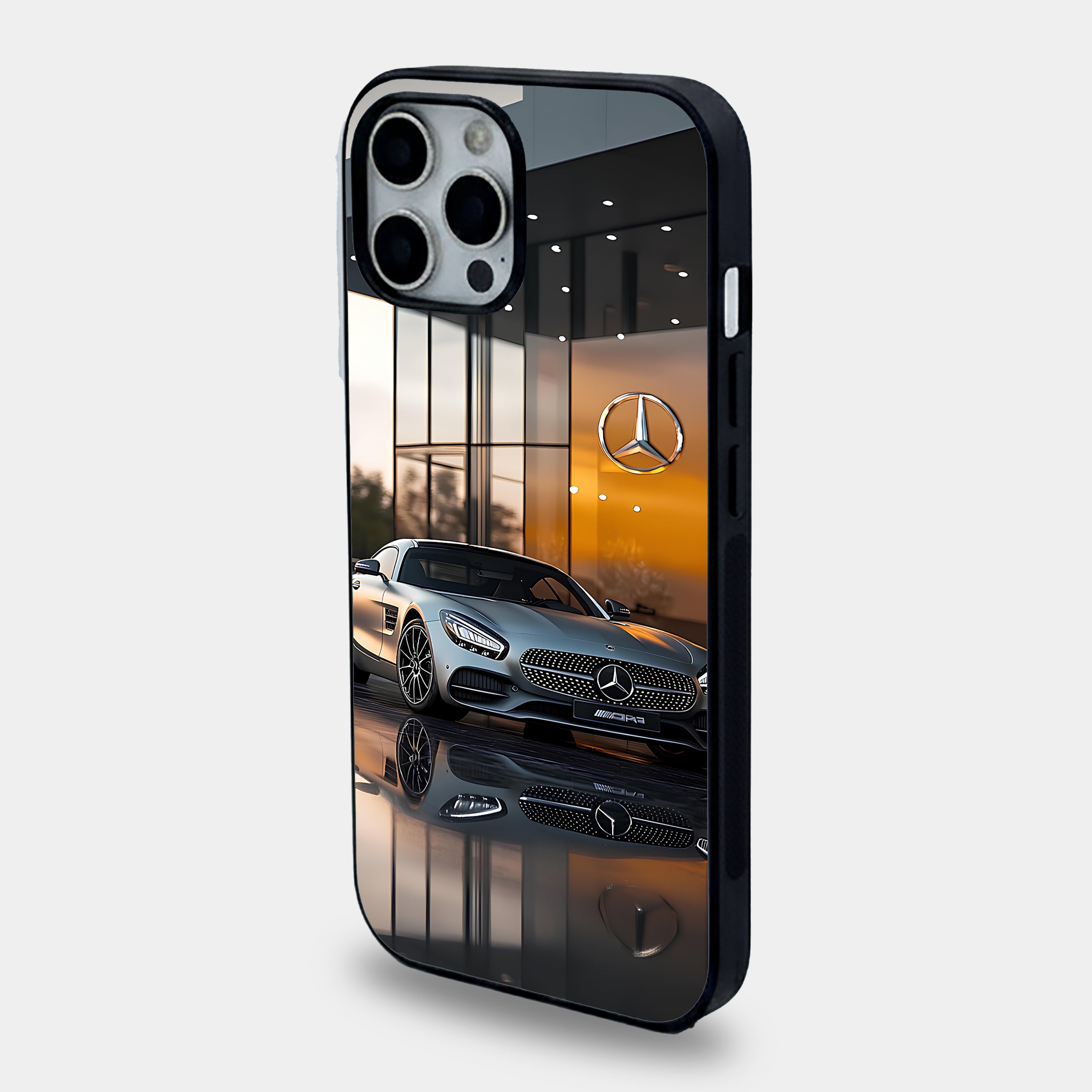Silver Mercedes Showroom Reflection Case