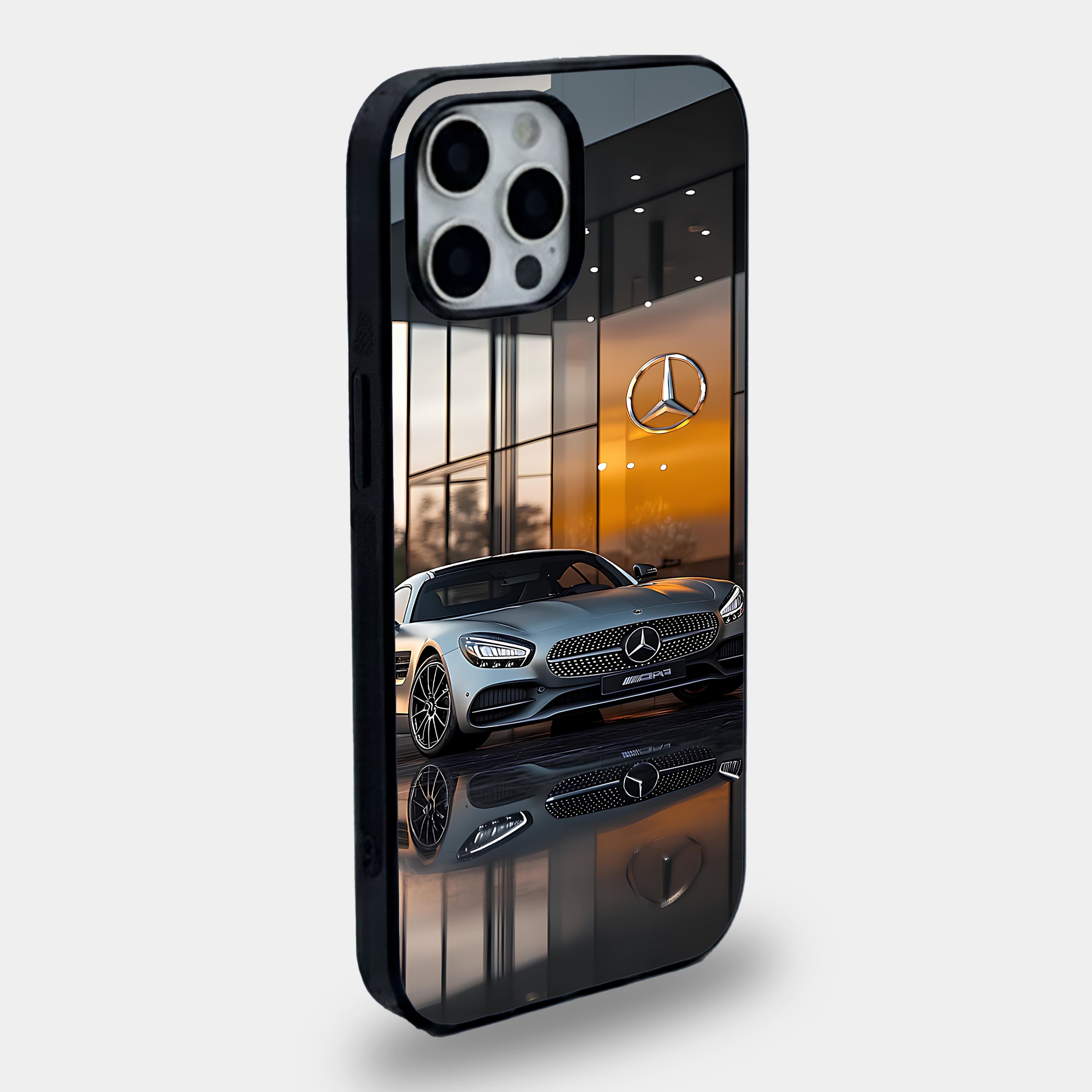 Silver Mercedes Showroom Reflection Case