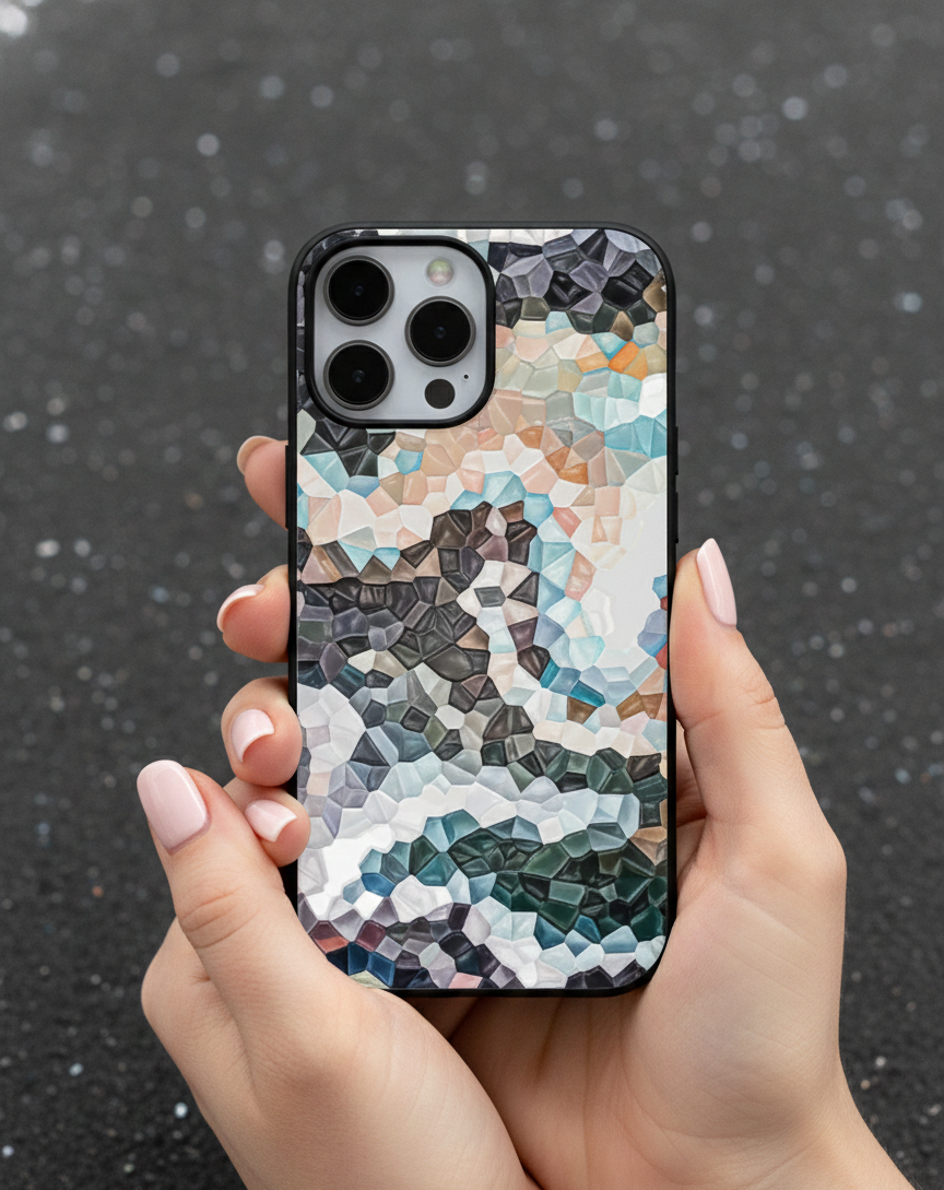 Vibrant Mosaic Geometric Stained Glass | Premium Glass iPhone Mobile Cover Case