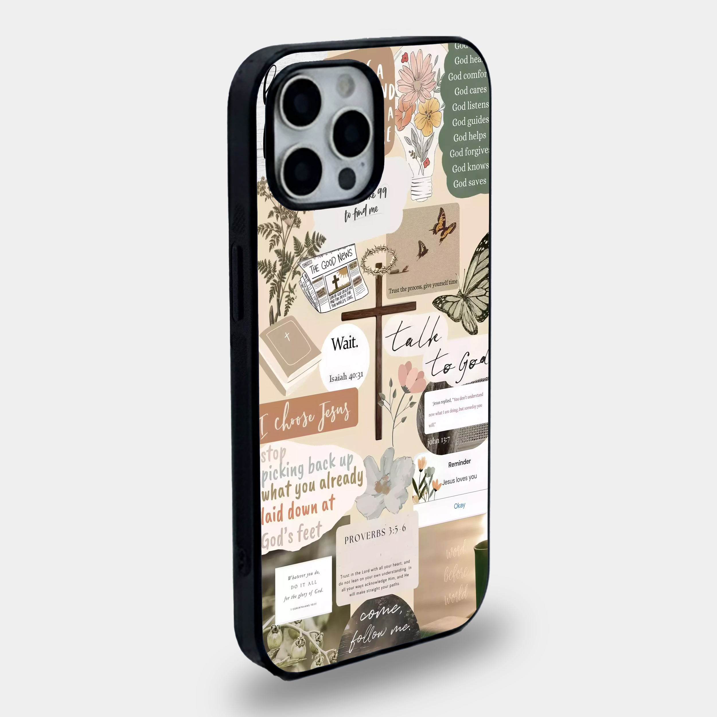 Faith & Florals Scrapbook | Premium Glass iPhone & Samsung Mobile Cover Case