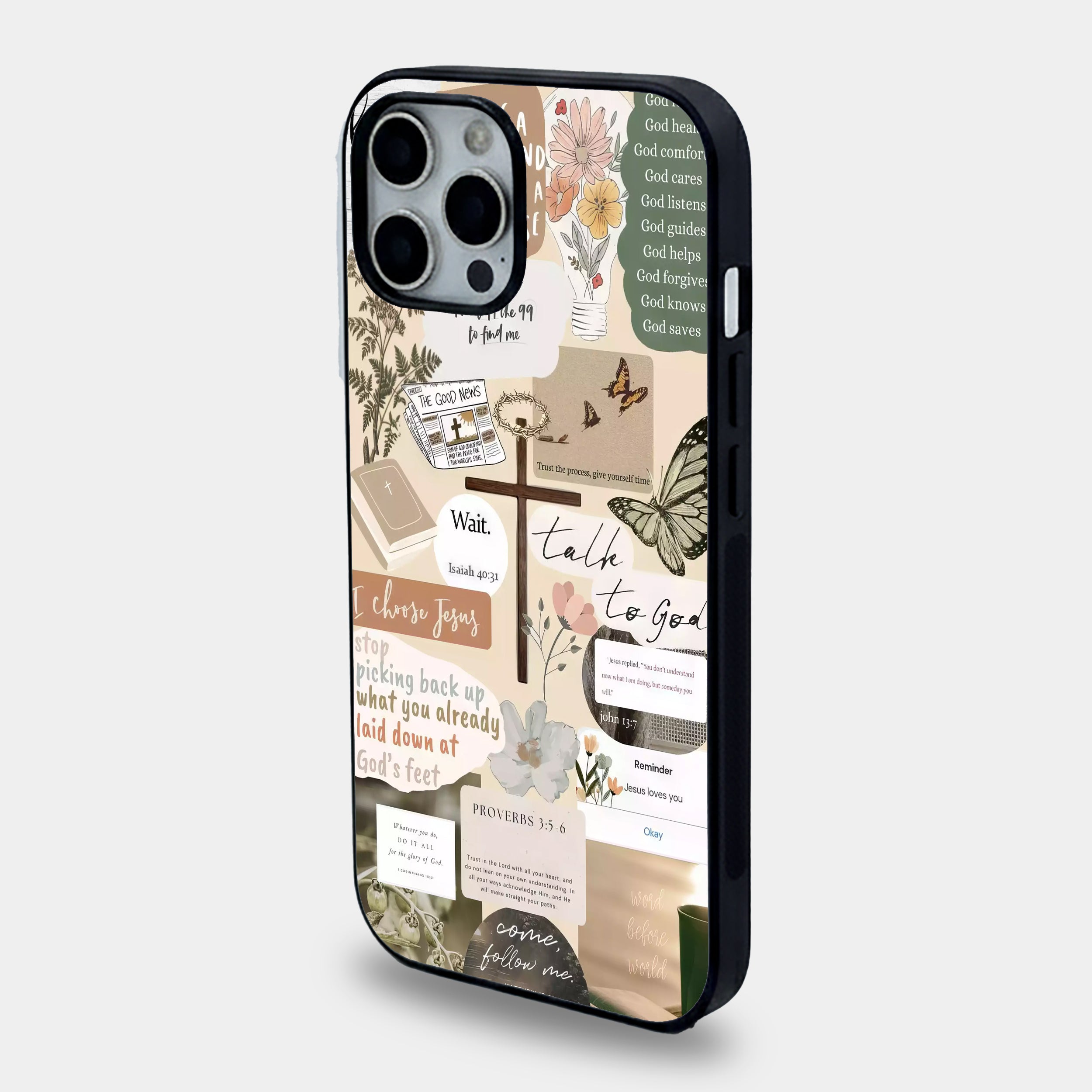 Faith & Florals Scrapbook | Premium Glass iPhone & Samsung Mobile Cover Case