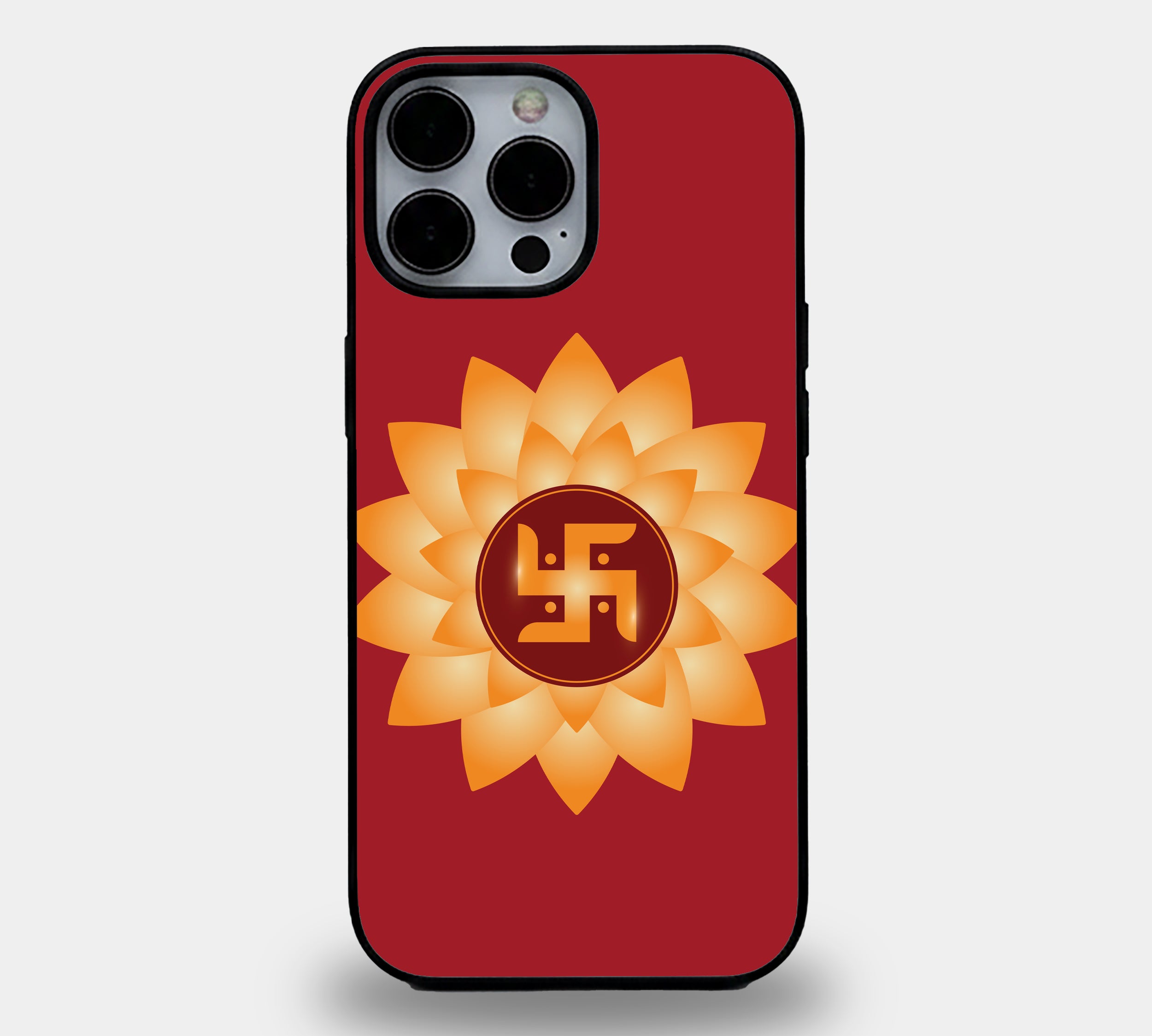 Divine Swastika Lotus | Premium Glass iPhone Mobile Cover Case