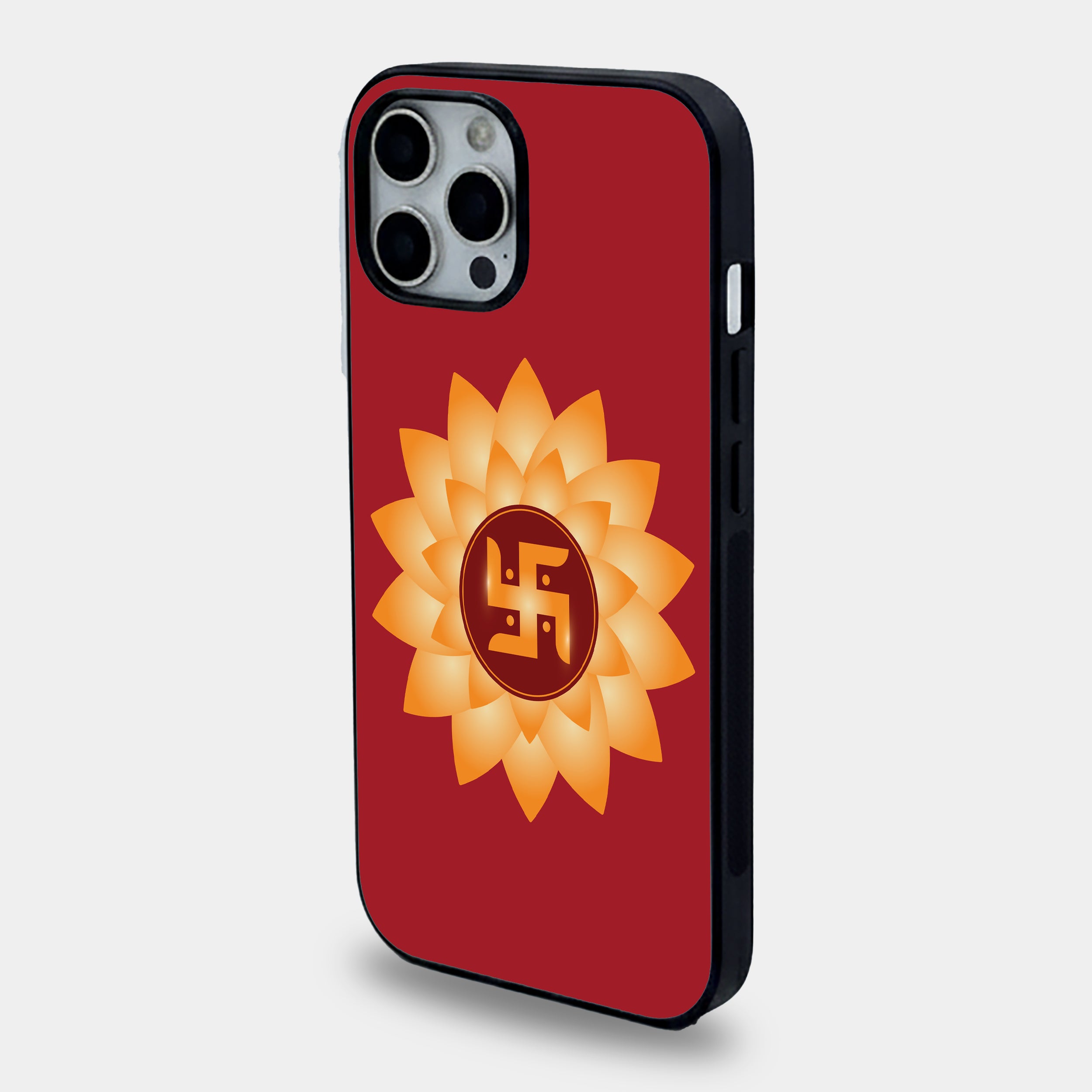 Divine Swastika Lotus | Premium Glass iPhone Mobile Cover Case