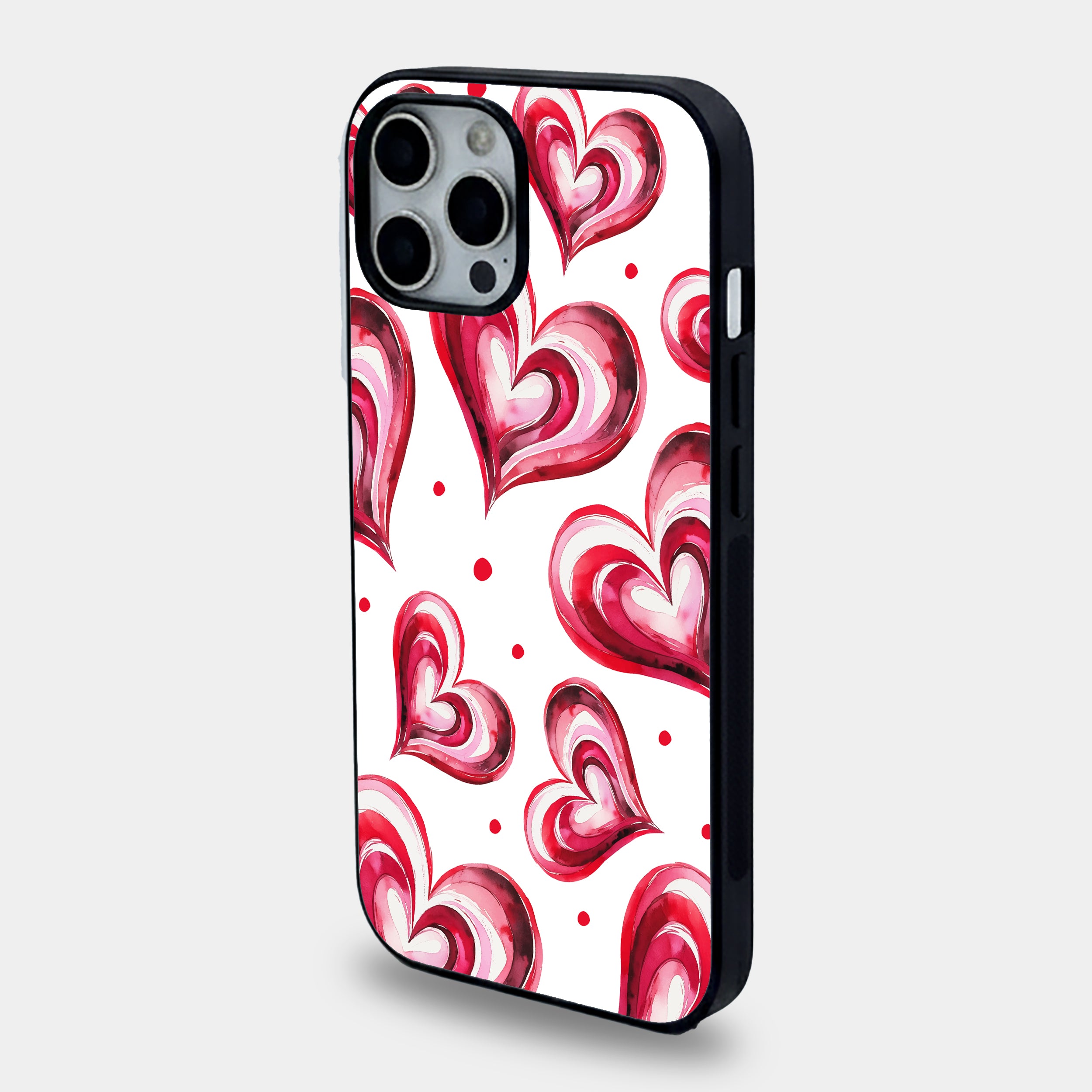 Vibrant Watercolor Layered Hearts | Premium Glass iPhone & Samsung Mobile Cover Case