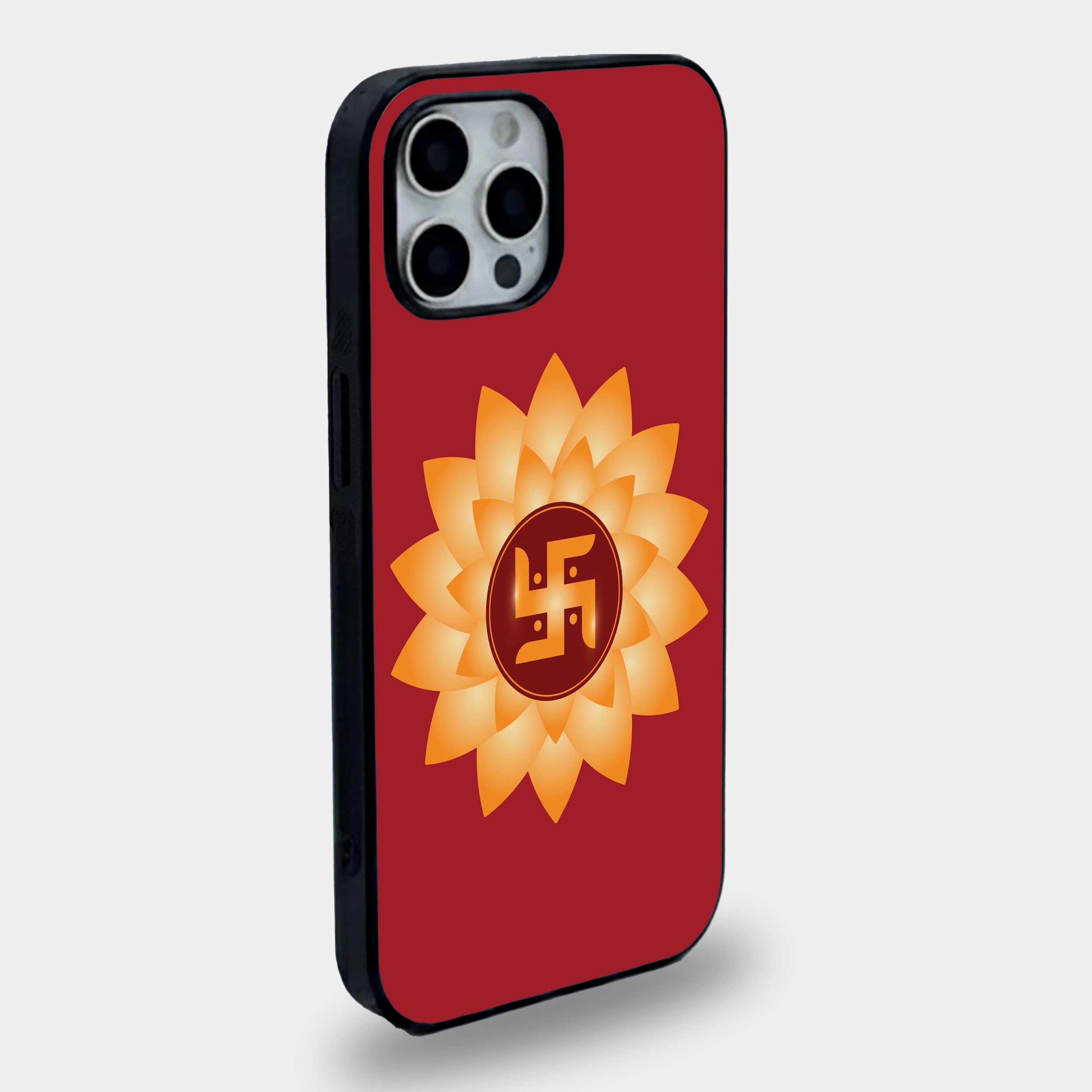 Divine Swastika Lotus | Premium Glass iPhone Mobile Cover Case