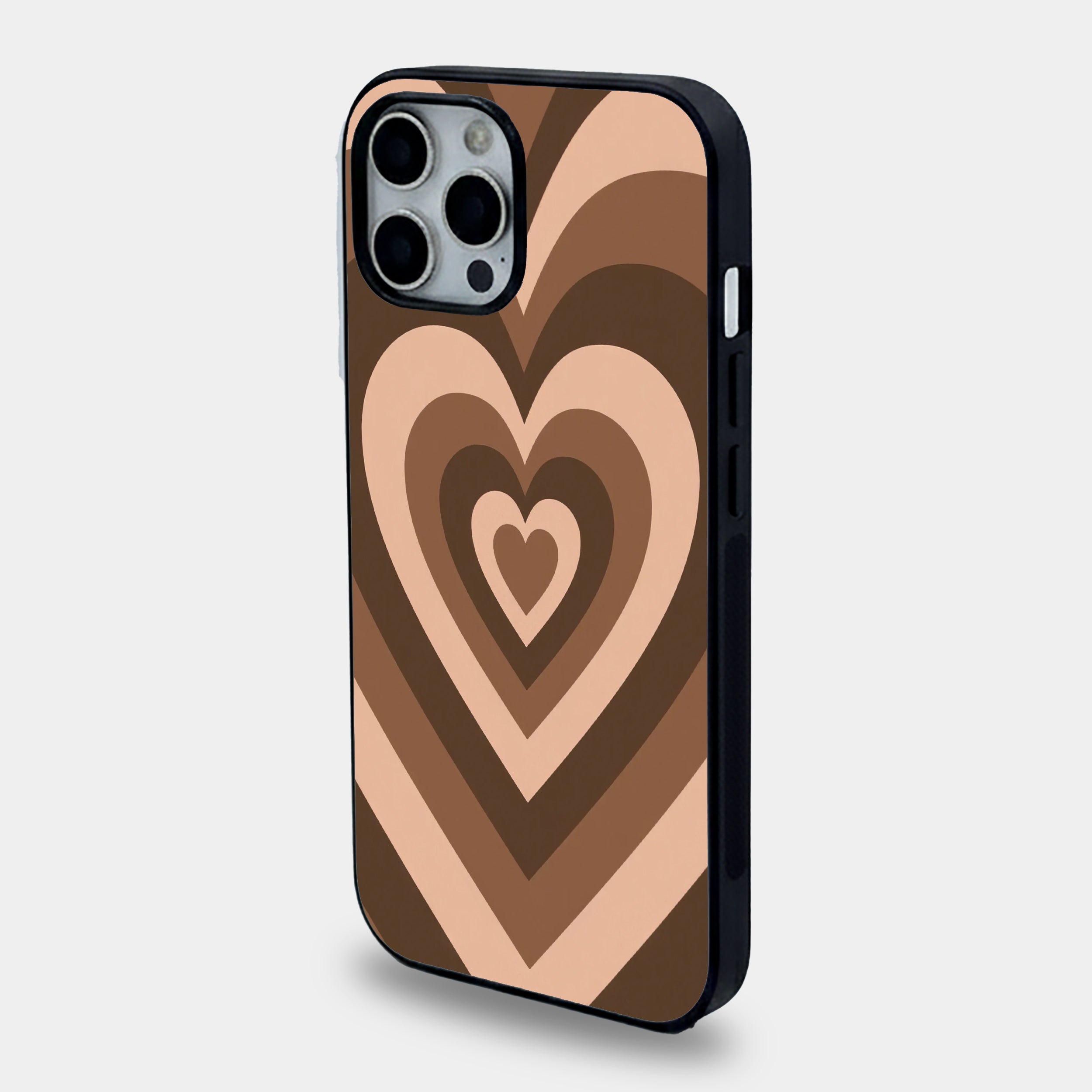 Retro Espresso Heart | Premium Glass iPhone & Samsung Mobile Cover Case