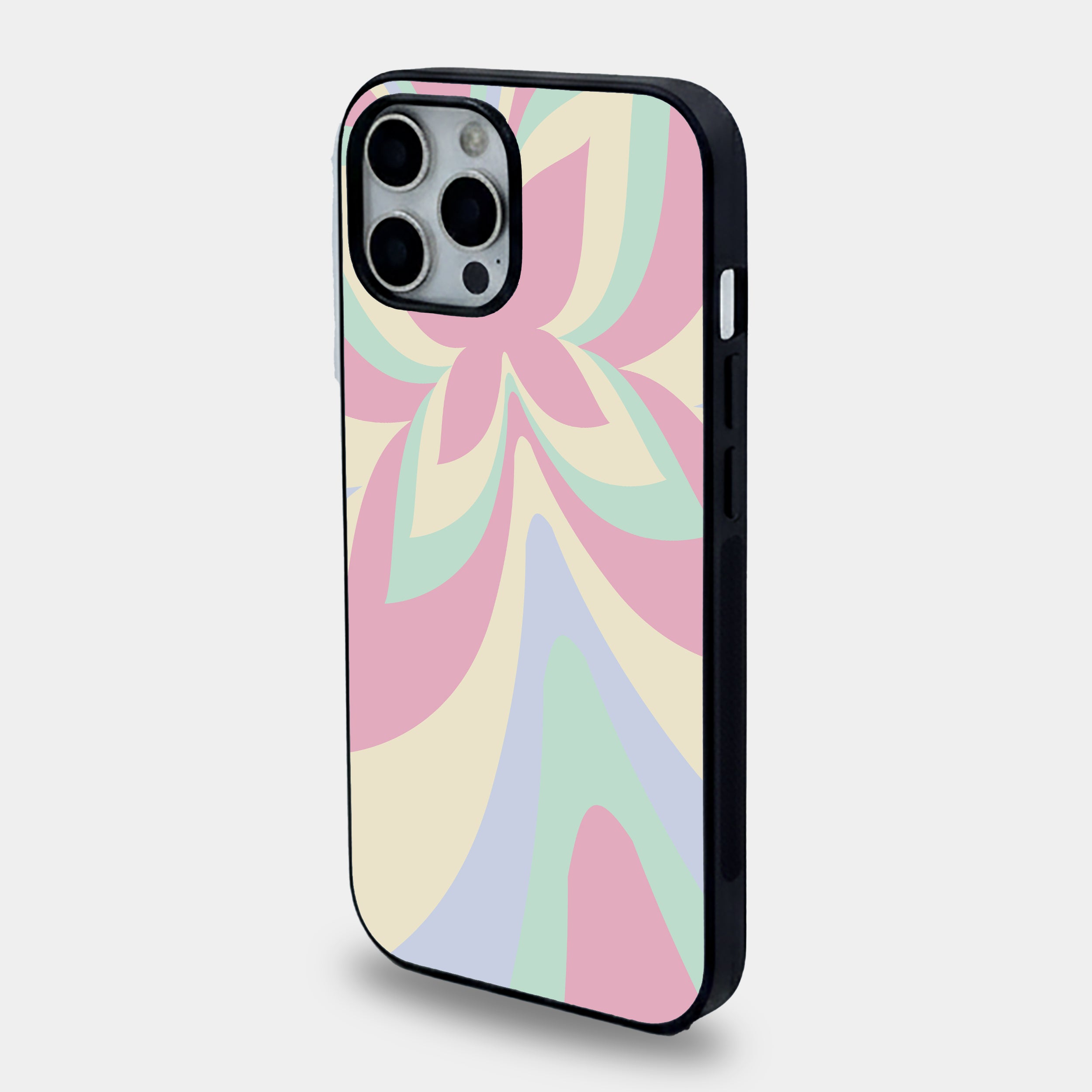 Retro Pastel Butterfly Waves| Premium Glass iPhone Mobile Cover Case