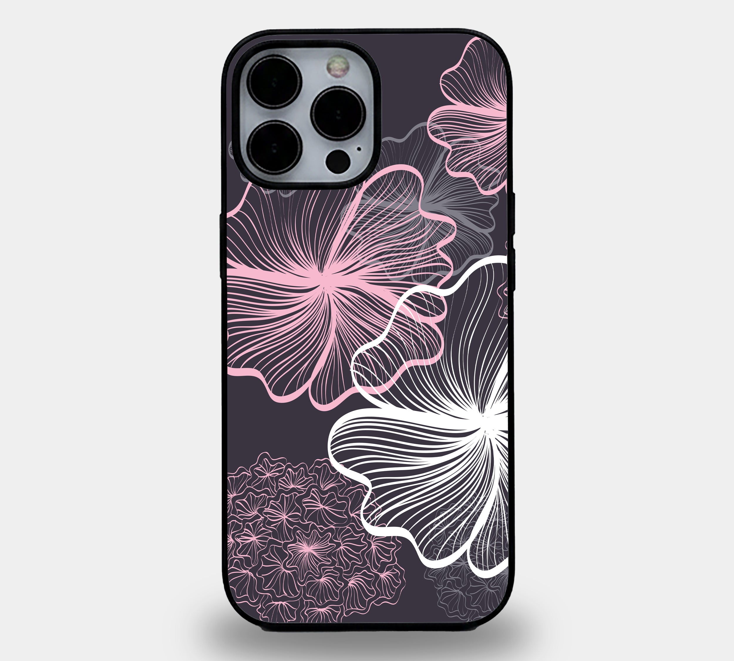 Abstract Floral Line Art | Premium Glass iPhone Mobile Cover Case