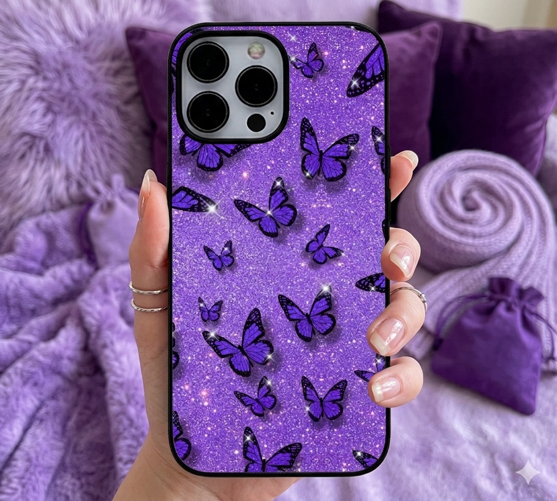 Sparkling Purple Butterfly Pattern