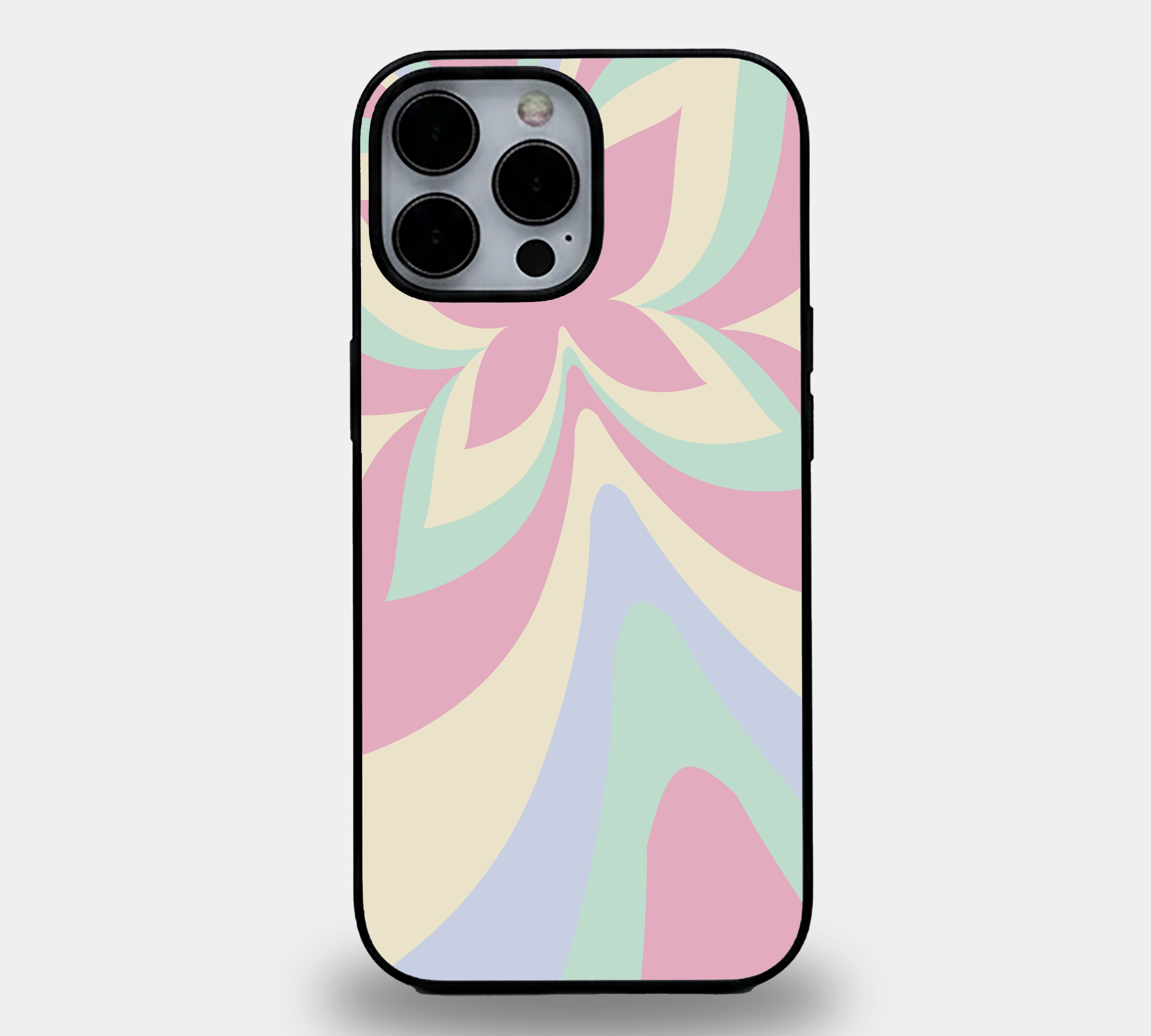 Retro Pastel Butterfly Waves| Premium Glass iPhone Mobile Cover Case