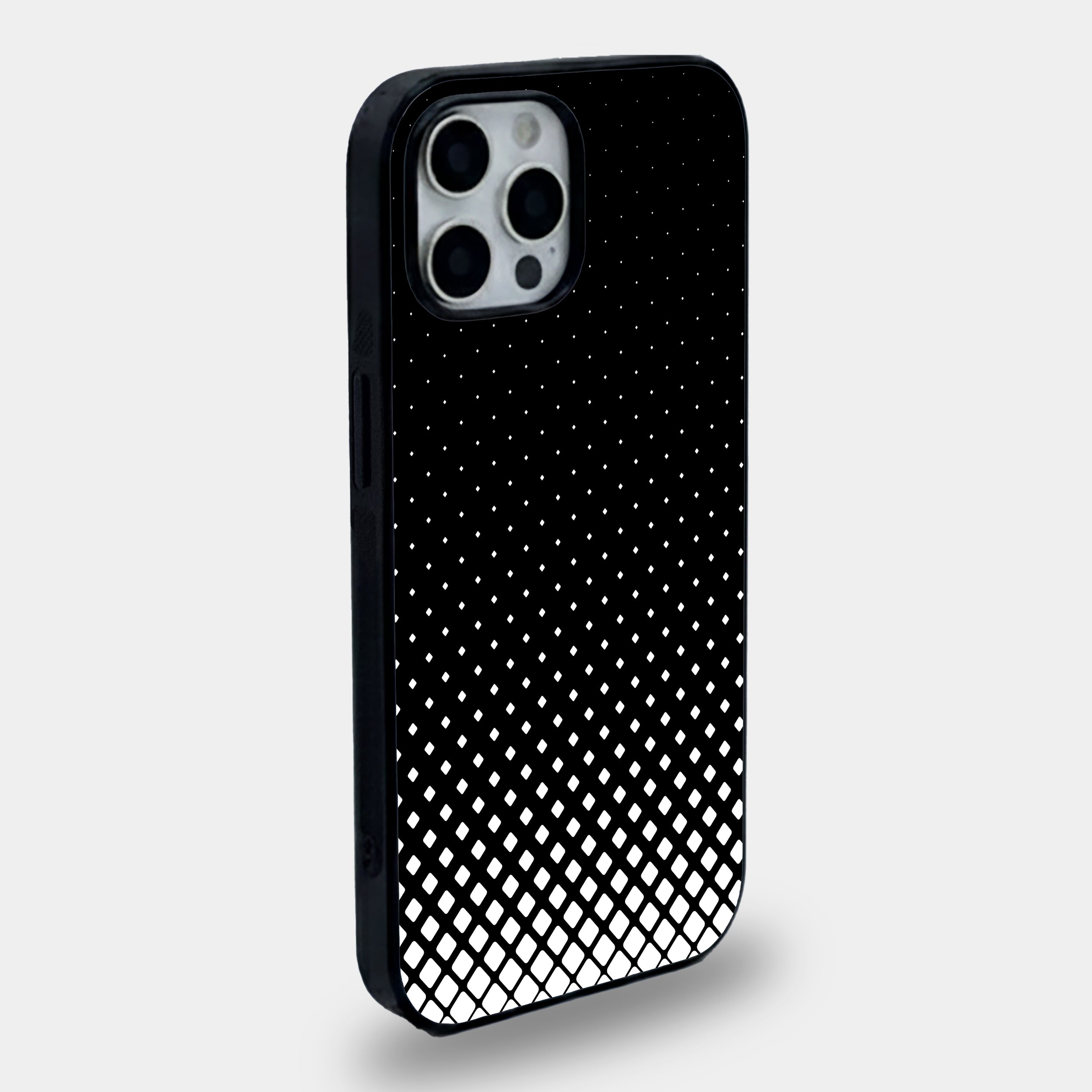 Monochrome Halftone Gradient | Premium Glass iPhone Mobile Cover Case