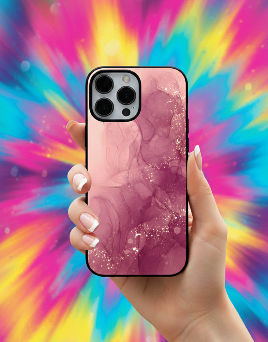 Rose Marble Alcohol Ink | Premium Glass iPhone Mobile Cover Case