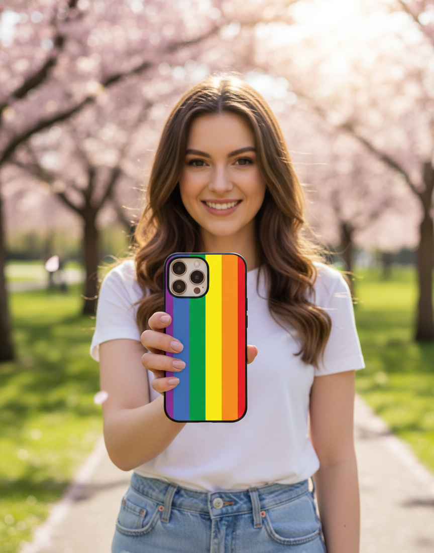 Classic Vertical Pride Stripes | Premium Glass iPhone Mobile Cover Case