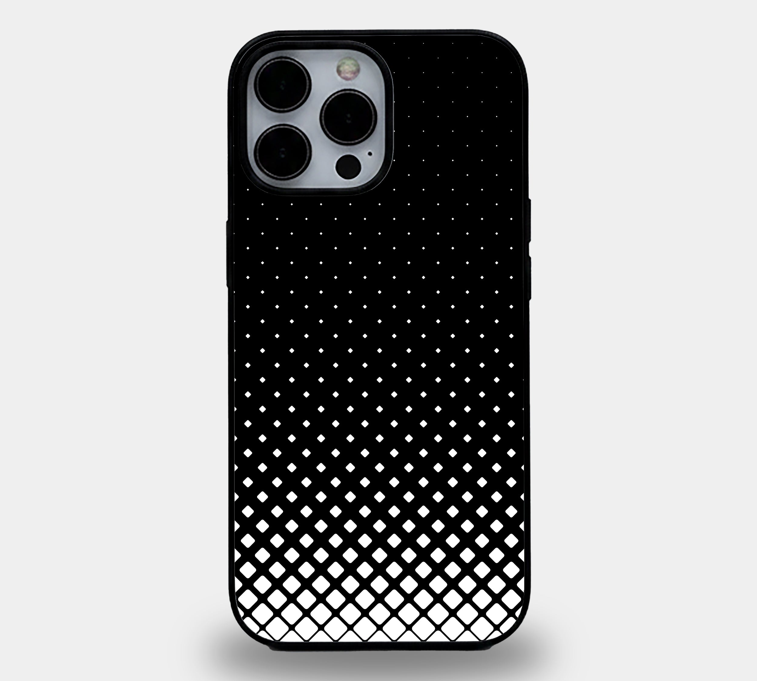 Monochrome Halftone Gradient | Premium Glass iPhone Mobile Cover Case