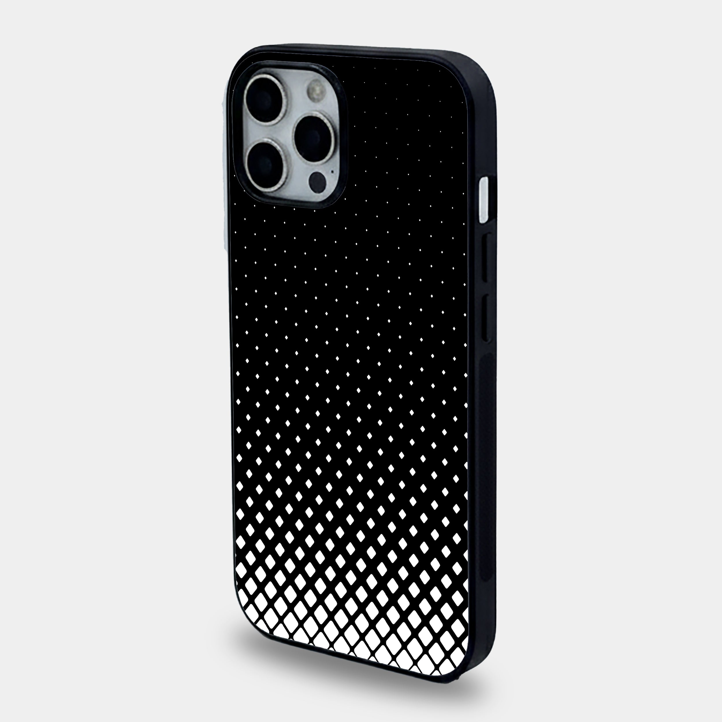 Monochrome Halftone Gradient | Premium Glass iPhone Mobile Cover Case