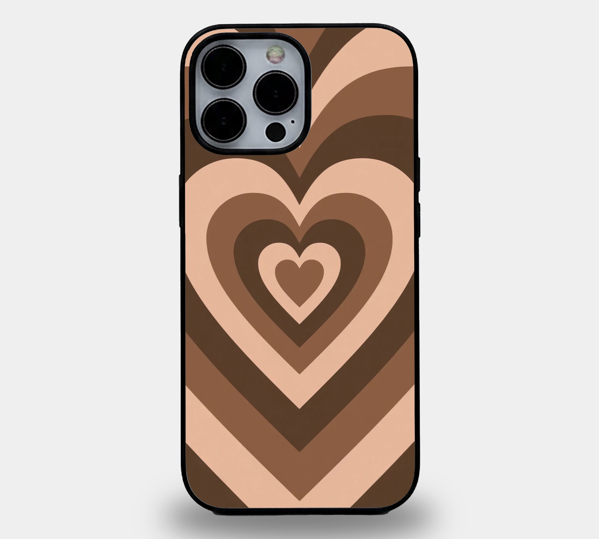 Retro Espresso Heart | Premium Glass iPhone & Samsung Mobile Cover Case