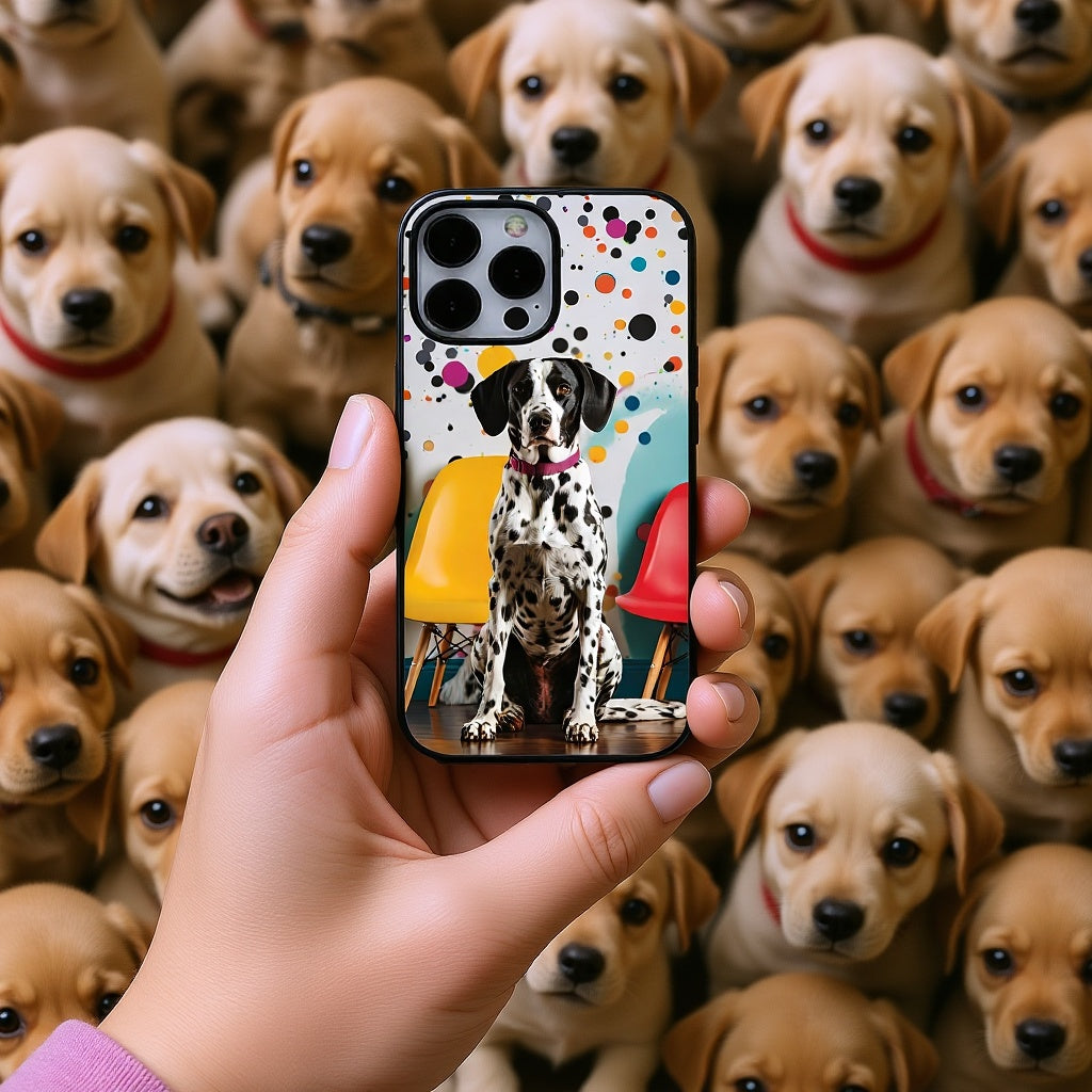 Artistic Spotted Dalmatian | Premium Glass iPhone & Samsung Mobile Cover Case