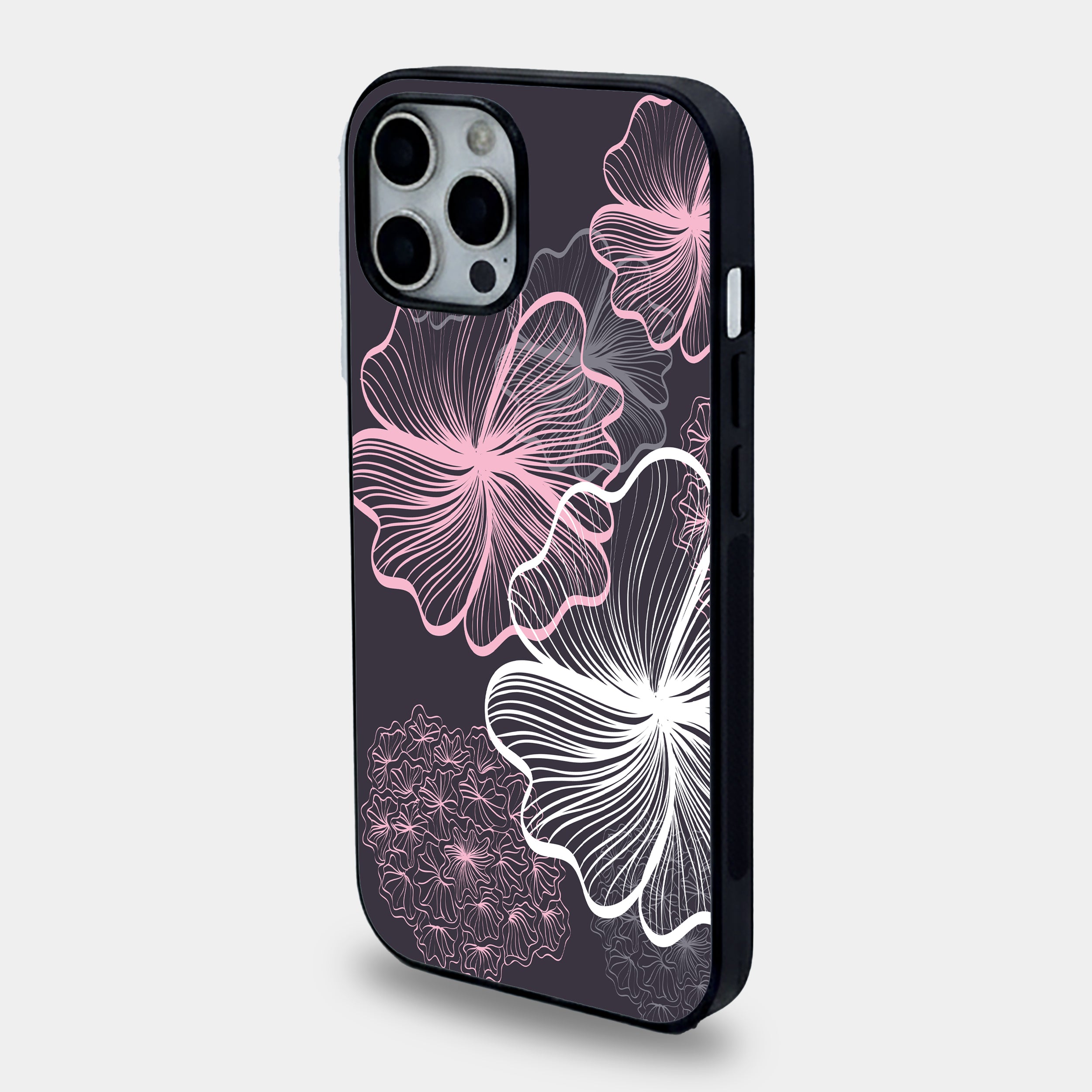Abstract Floral Line Art | Premium Glass iPhone Mobile Cover Case