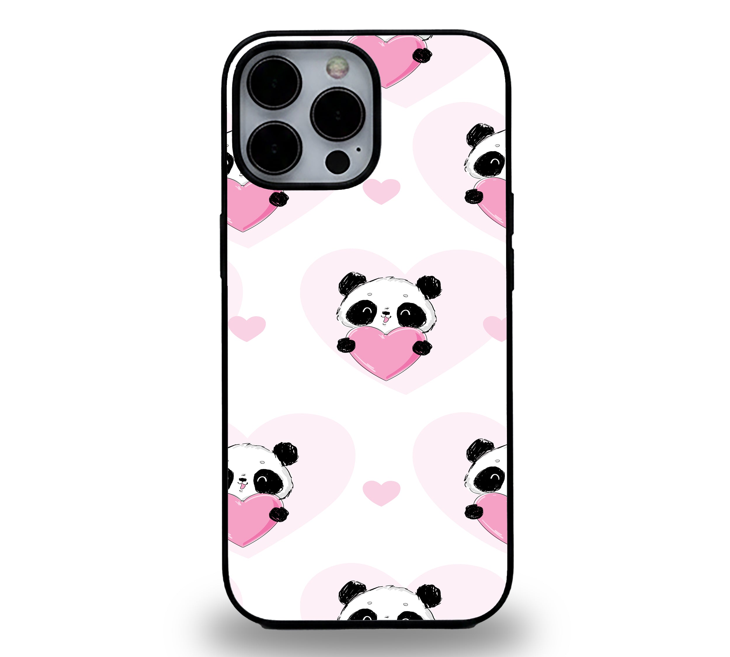 The Heart-Holding Panda | Premium Glass iPhone Mobile Cover Case