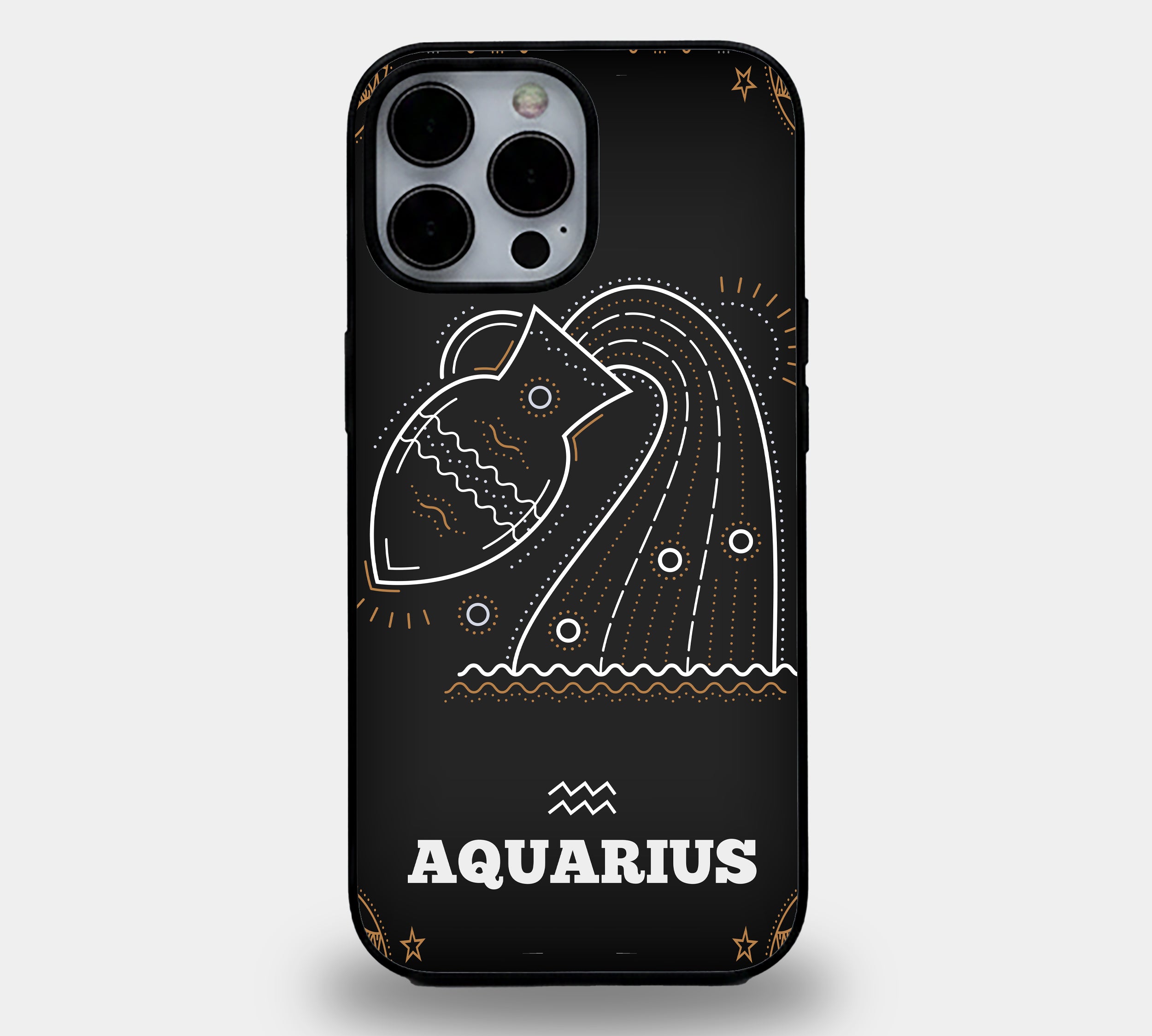 Minimalist Aquarius Pitcher Graphic | Premium Glass iPhone Mobile Cover Case