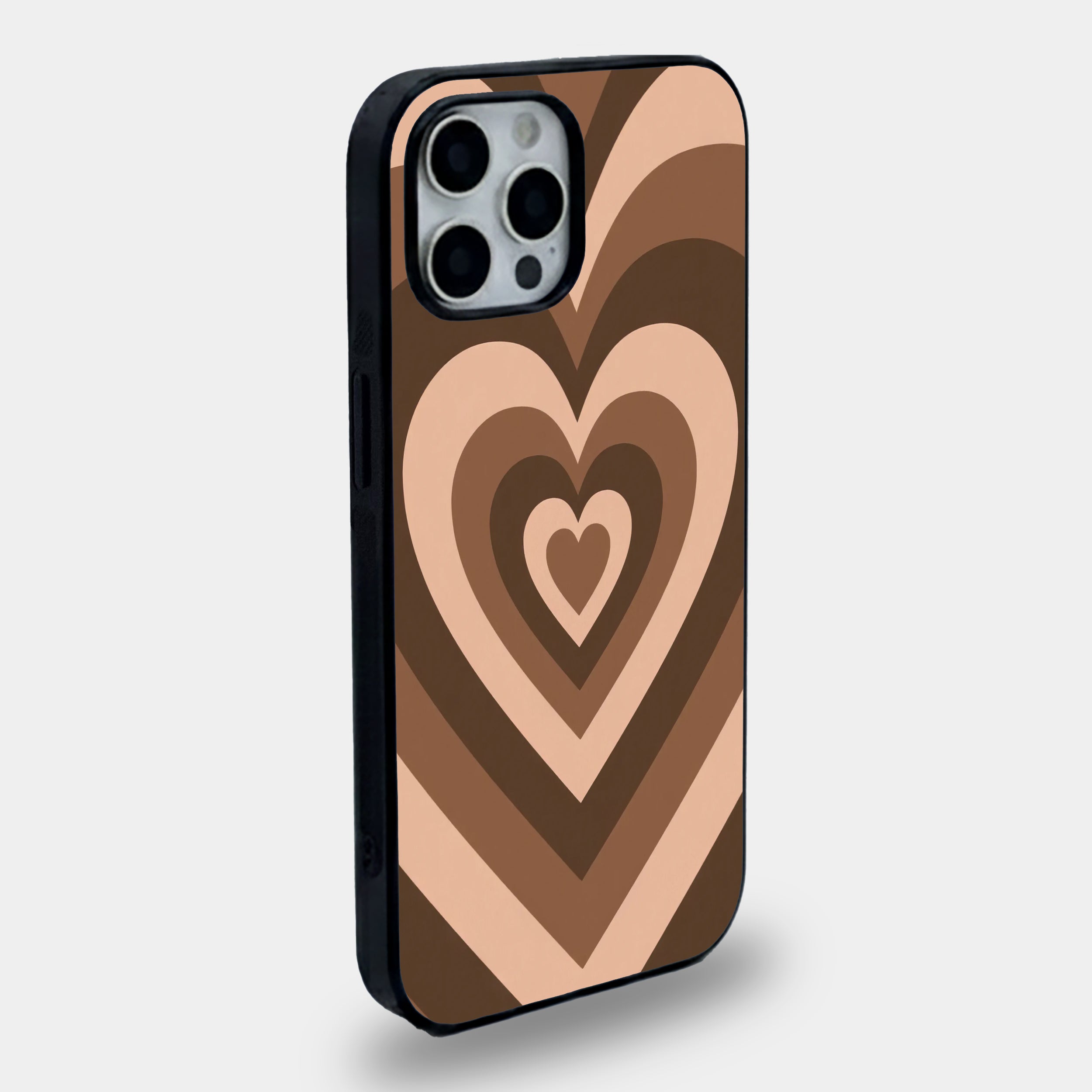 Retro Espresso Heart | Premium Glass iPhone & Samsung Mobile Cover Case