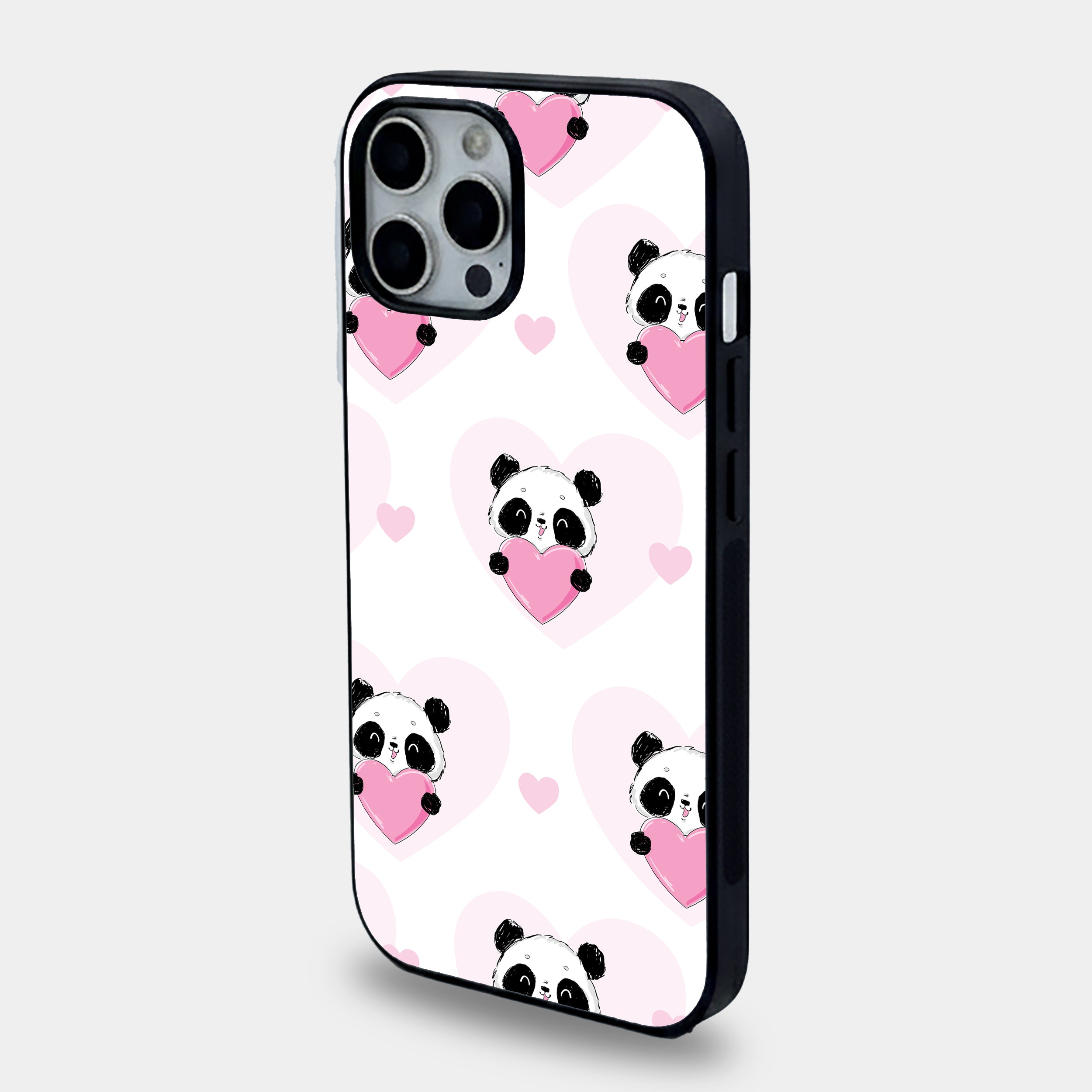 The Heart-Holding Panda | Premium Glass iPhone Mobile Cover Case