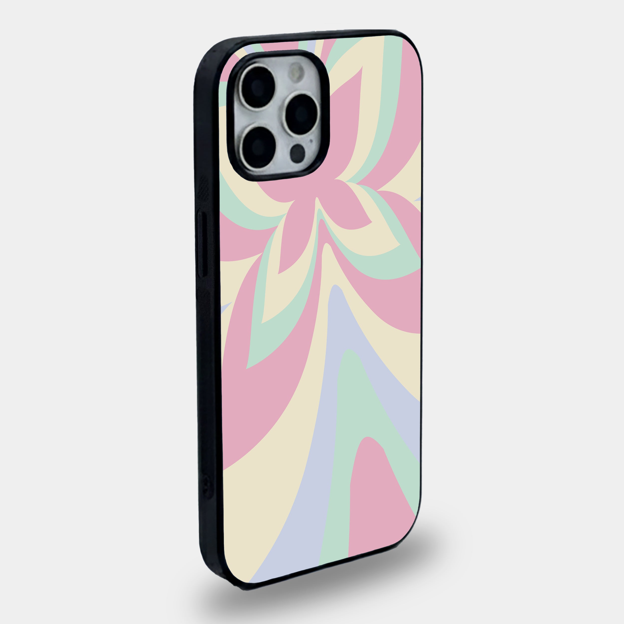 Retro Pastel Butterfly Waves| Premium Glass iPhone Mobile Cover Case