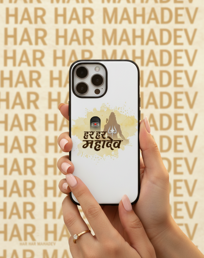 Har Har Mahadev | Premium Glass iPhone & Samsung Mobile Cover Case