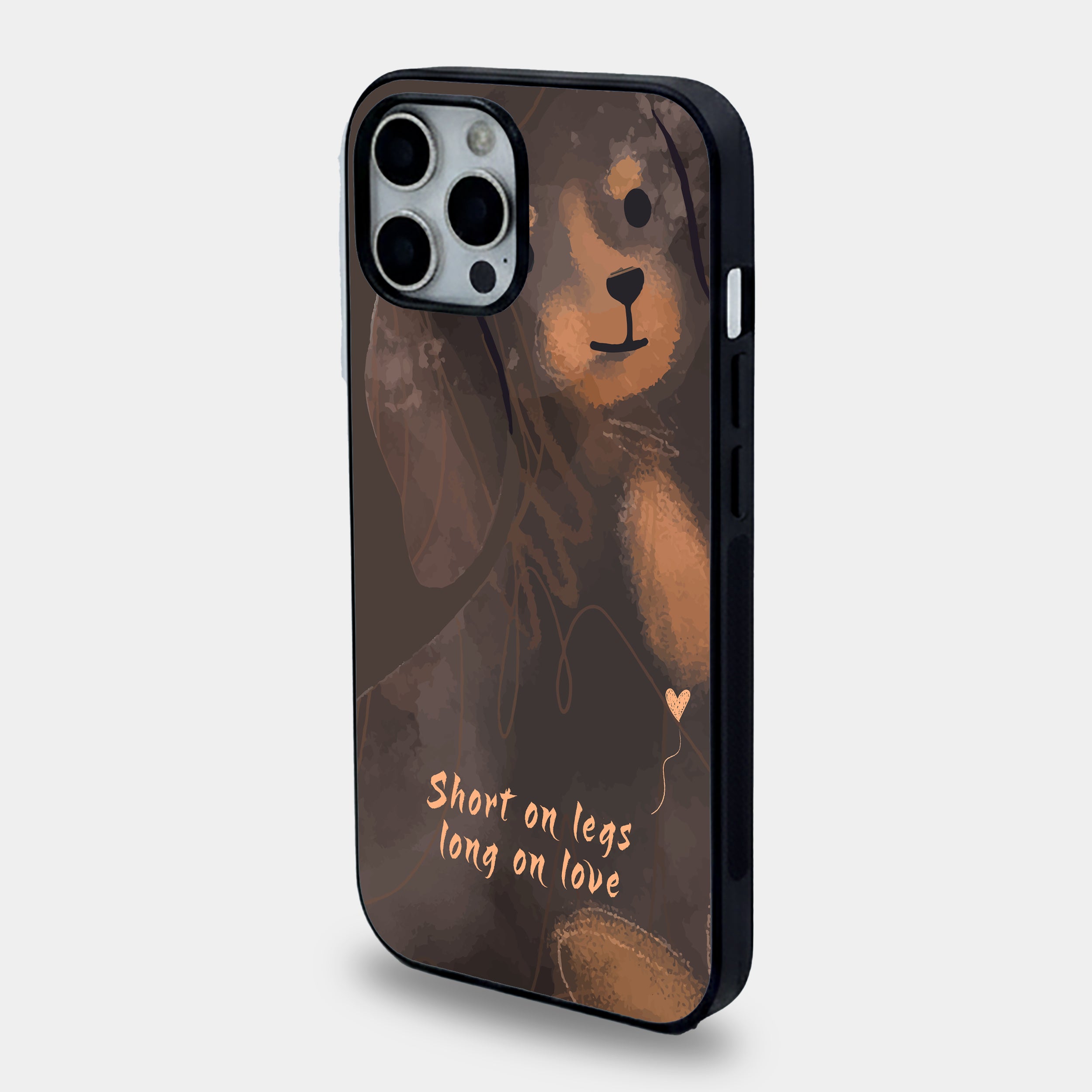 "Short on Legs, Long on Love" Dachshund Watercolor | Premium Glass iPhone Mobile Cover Case
