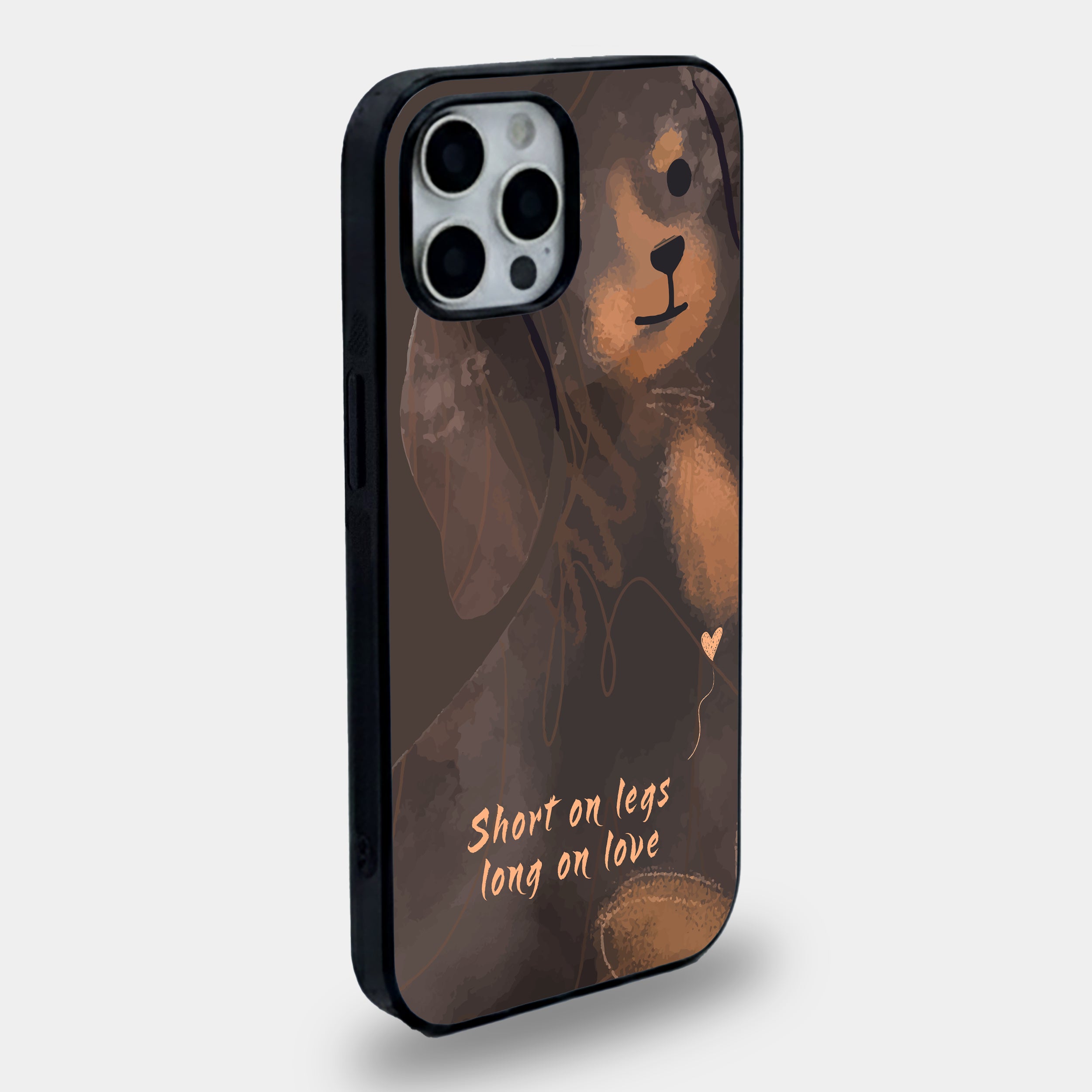 "Short on Legs, Long on Love" Dachshund Watercolor | Premium Glass iPhone Mobile Cover Case