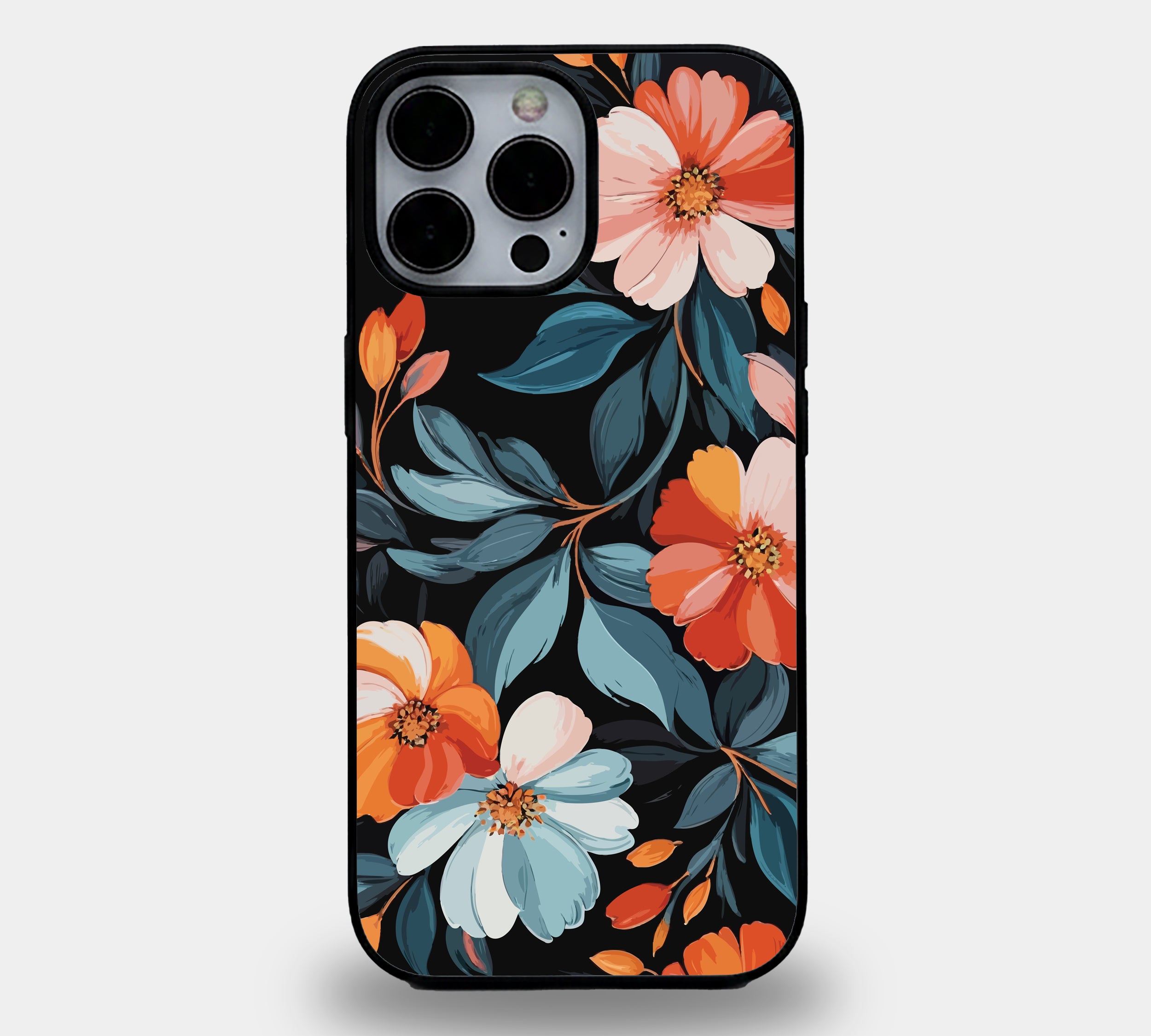 Midnight Floral Blooms | Premium Glass iPhone Mobile Cover Case